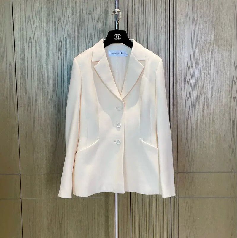 Dior Dior White Wool Blend Women's Jacket 0089 Size M / US 6-8 / IT 42-44 - 1 Thumbnail