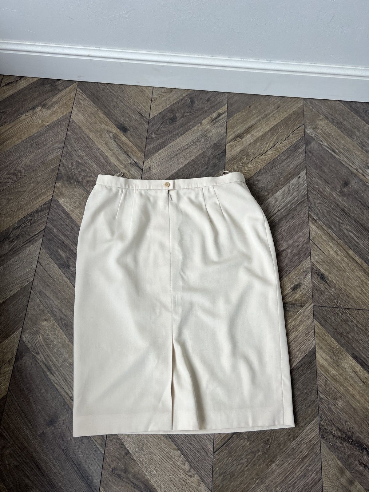Designer × Escada × Vintage Vintage ESCADA Cream White Pencil Skirt Elegant Office Wear Size M / US 6-8 / IT 42-44 - 14 Thumbnail