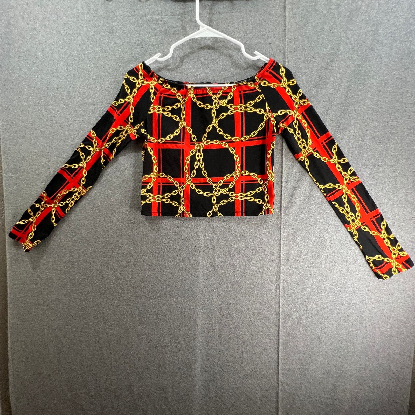 Other Poof Crop Top Women Size Small Long Sleeve Red Size S / US 4 / IT 40 - 1 Thumbnail