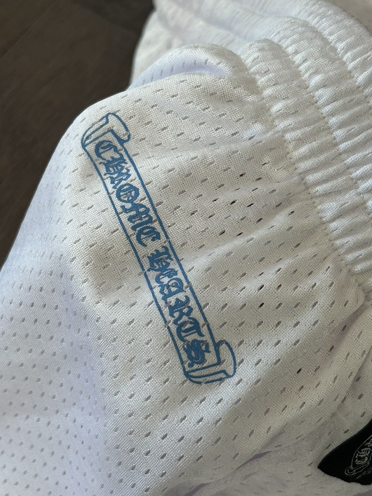 Chrome Hearts RARE *Sample Chrome Hearts white blue jersey mesh shorts Size US 34 / EU 50 - 3 Thumbnail