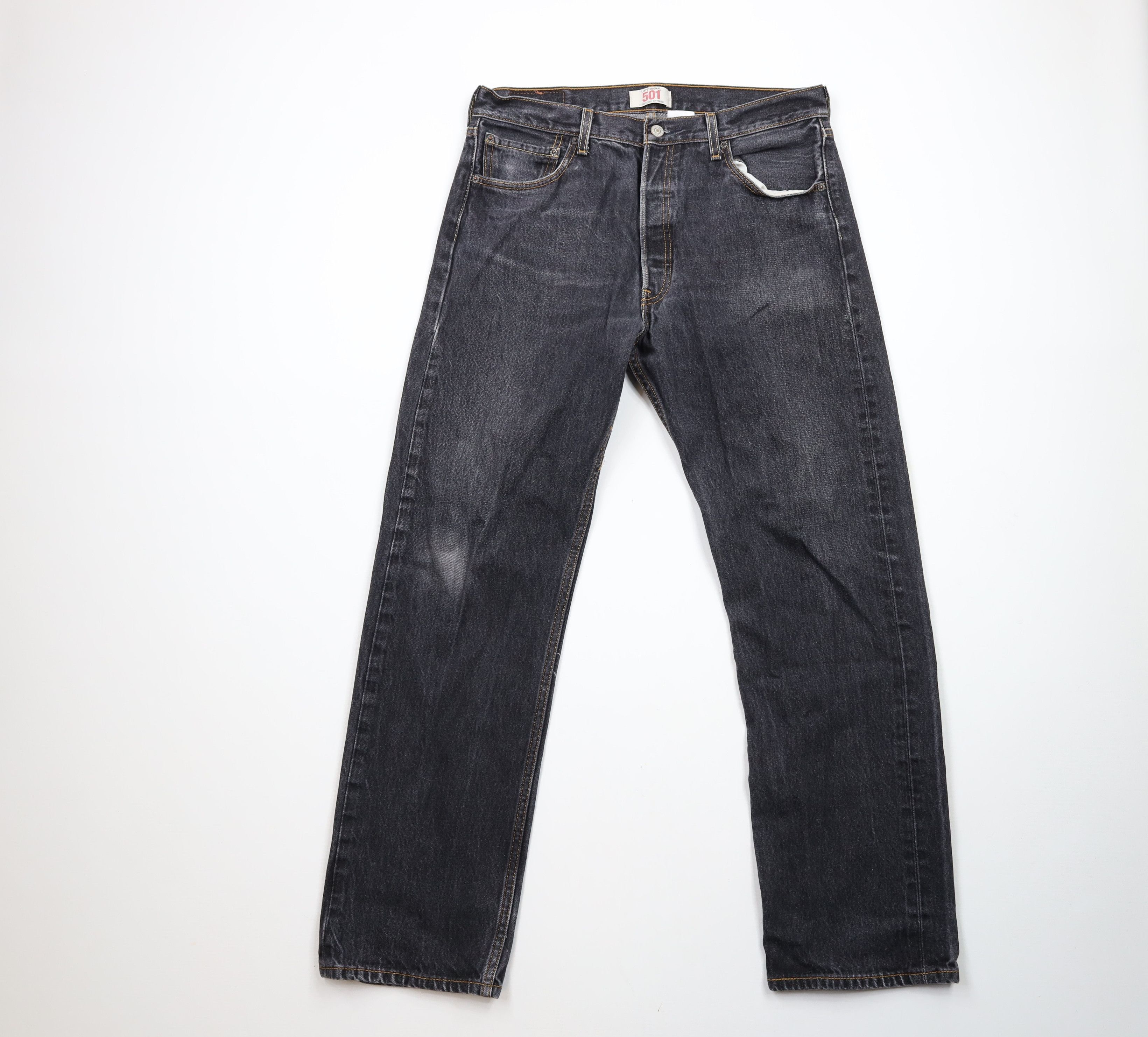 Levi's × Vintage Vintage Y2K Levis 501xx Button Fly Original Fit Jeans Black Size US 34 / EU 50 - 1 Thumbnail