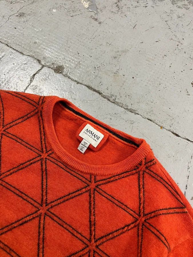 Armani Collezioni AW2014 Armani Collezioni Orange Abstract Sweater Size XS / US 0-2 / IT 36-38 - 5 Thumbnail