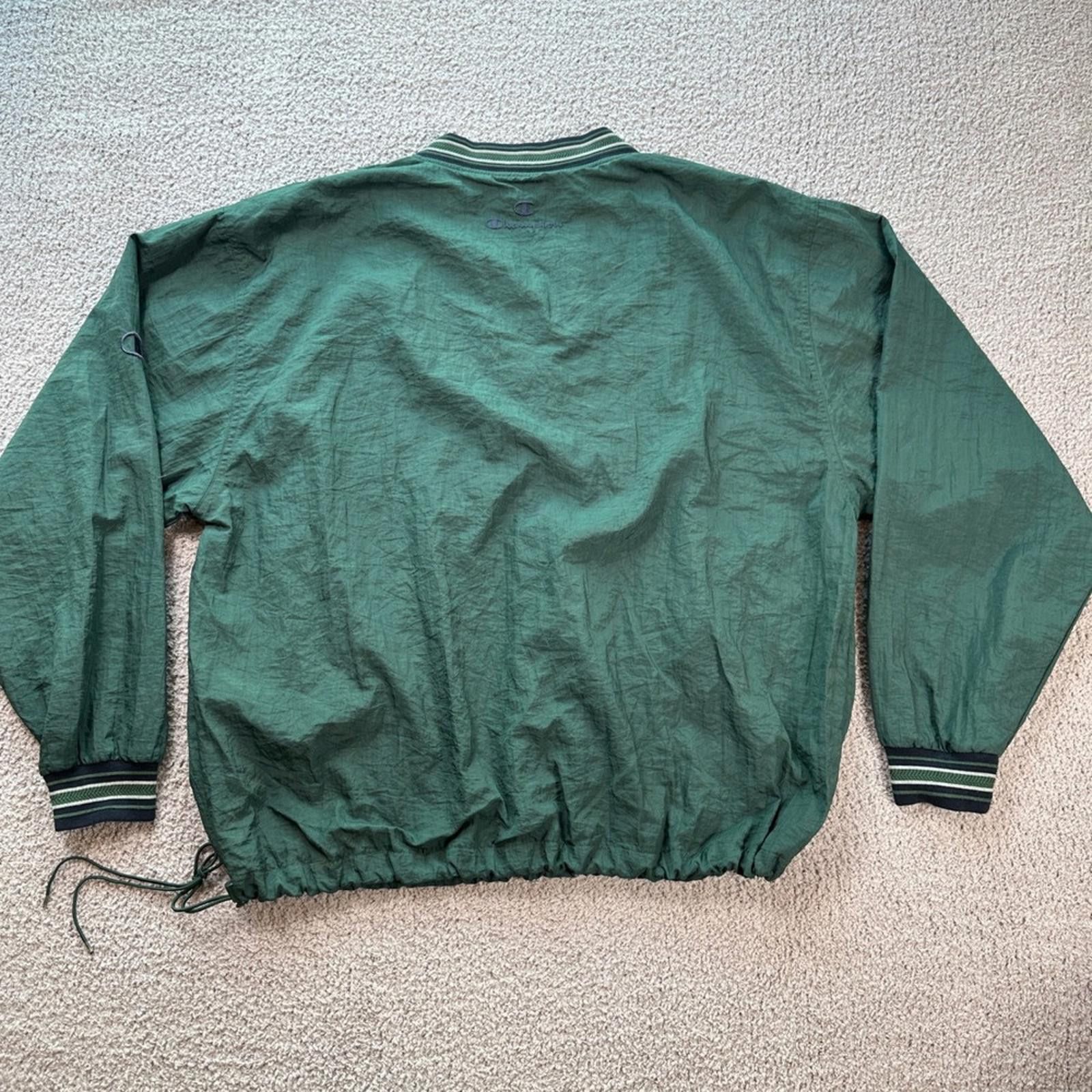 Champion Vintage Champion Mens Pullover Track Jacket XL Green V Neck Size US XL / EU 56 / 4 - 3 Thumbnail