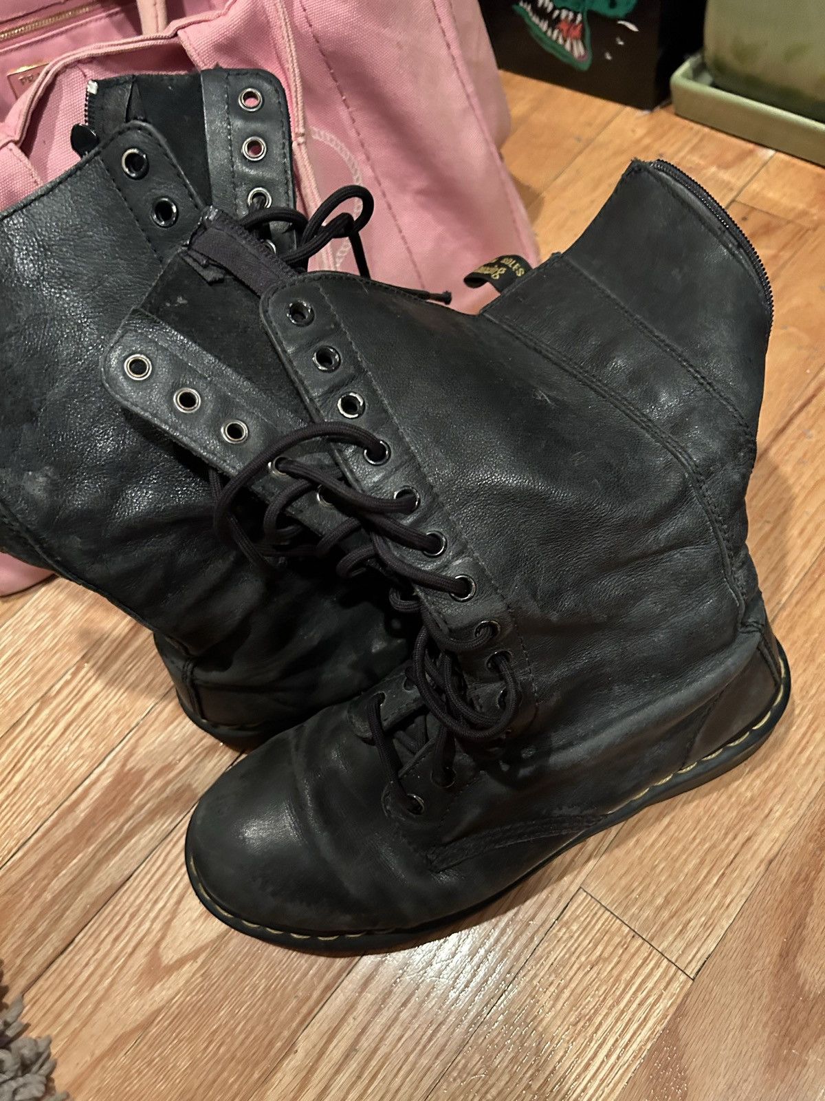 Dr. Martens × Genuine Leather × Vintage DR MARTENS Broken zips ankle high boots Size US 9 / EU 42 - 3 Thumbnail