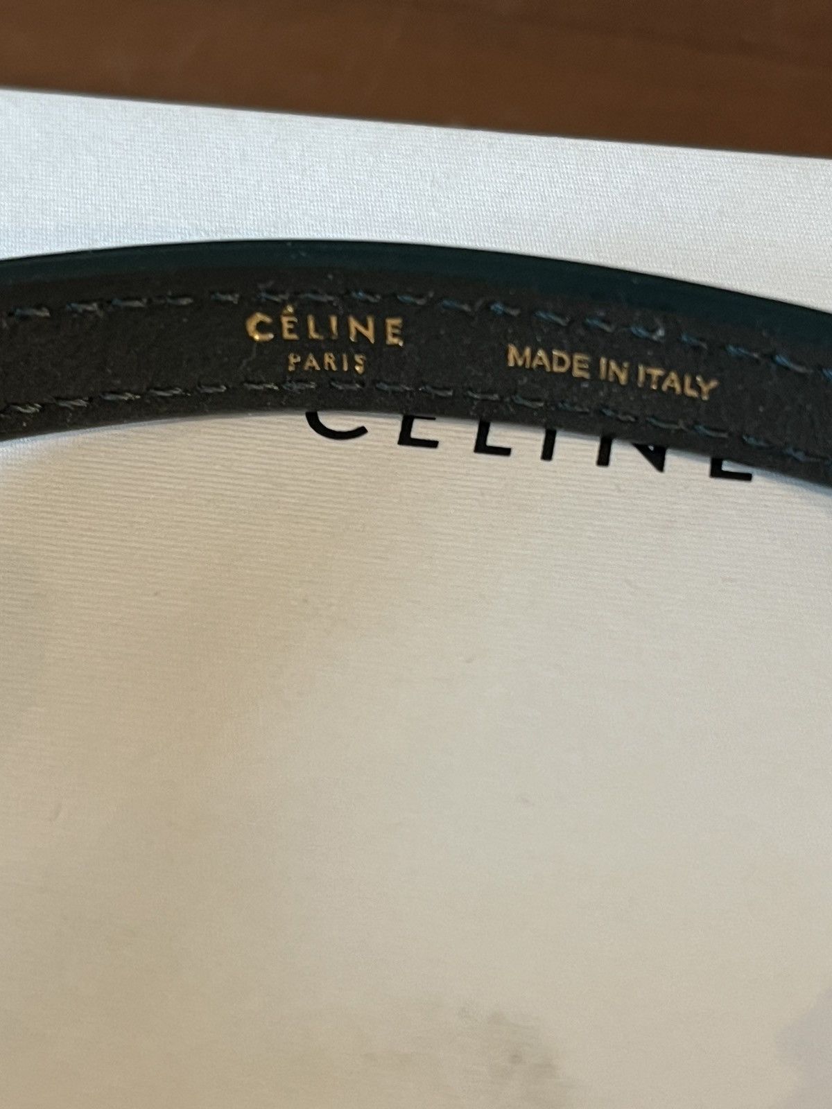 Celine Celine dark green leather twist knot choker necklace Size ONE SIZE - 4 Thumbnail