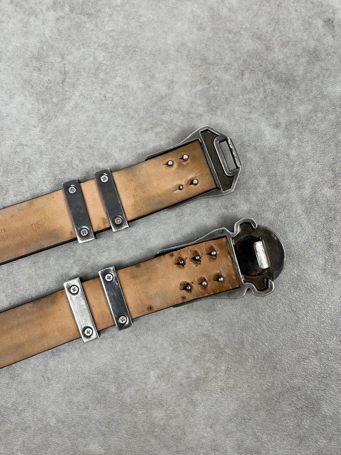 Balmain SS2013 Balmain Brown Leather Belt Crest Buckle Size ONE SIZE - 6 Thumbnail