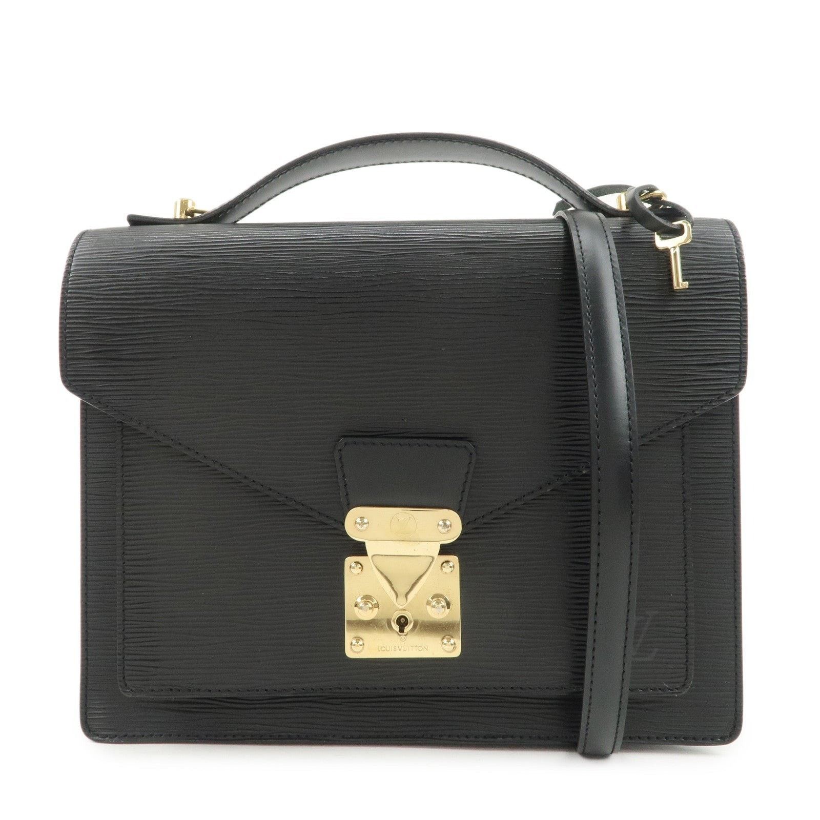 Louis Vuitton Louis Vuitton Epi Monceau Top Handle Bag Black Size ONE SIZE - 1 Thumbnail