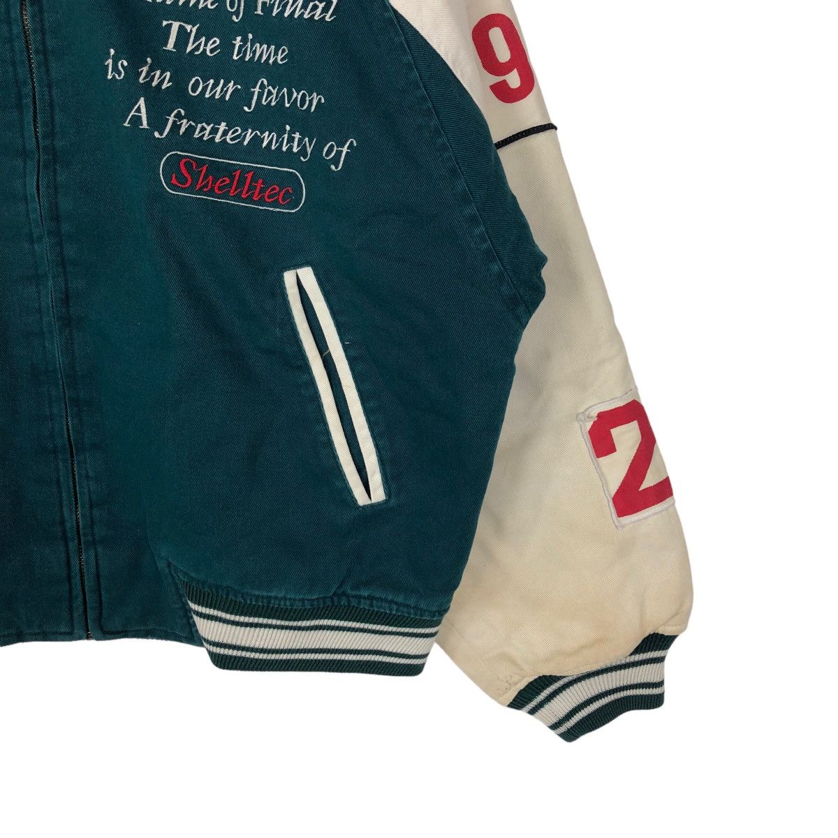 Japanese Brand VINTAGE VARSITY JACKET SHELL TEC BIG LOGO SPELL OUT Size US M / EU 48-50 / 2 - 4 Thumbnail