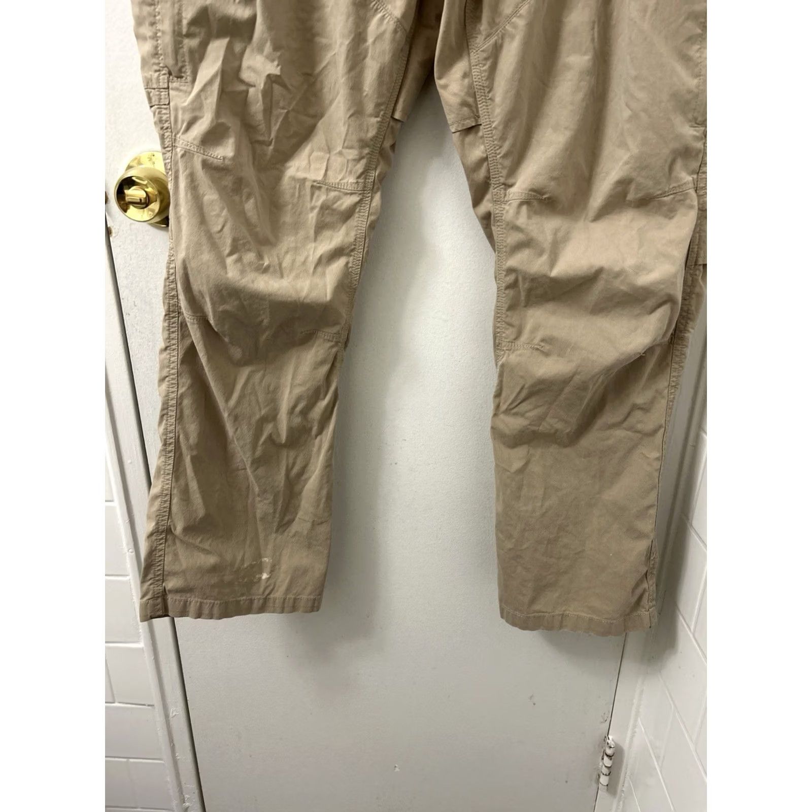 Vintage KÜHL Rydr Pants Mens 36x29 Tan Khaki Flat Front 5-Pocket Canvas Stretch Outdoor Hiking Casual Workwear Regular Fit Size US 36 / EU 52 - 3 Thumbnail