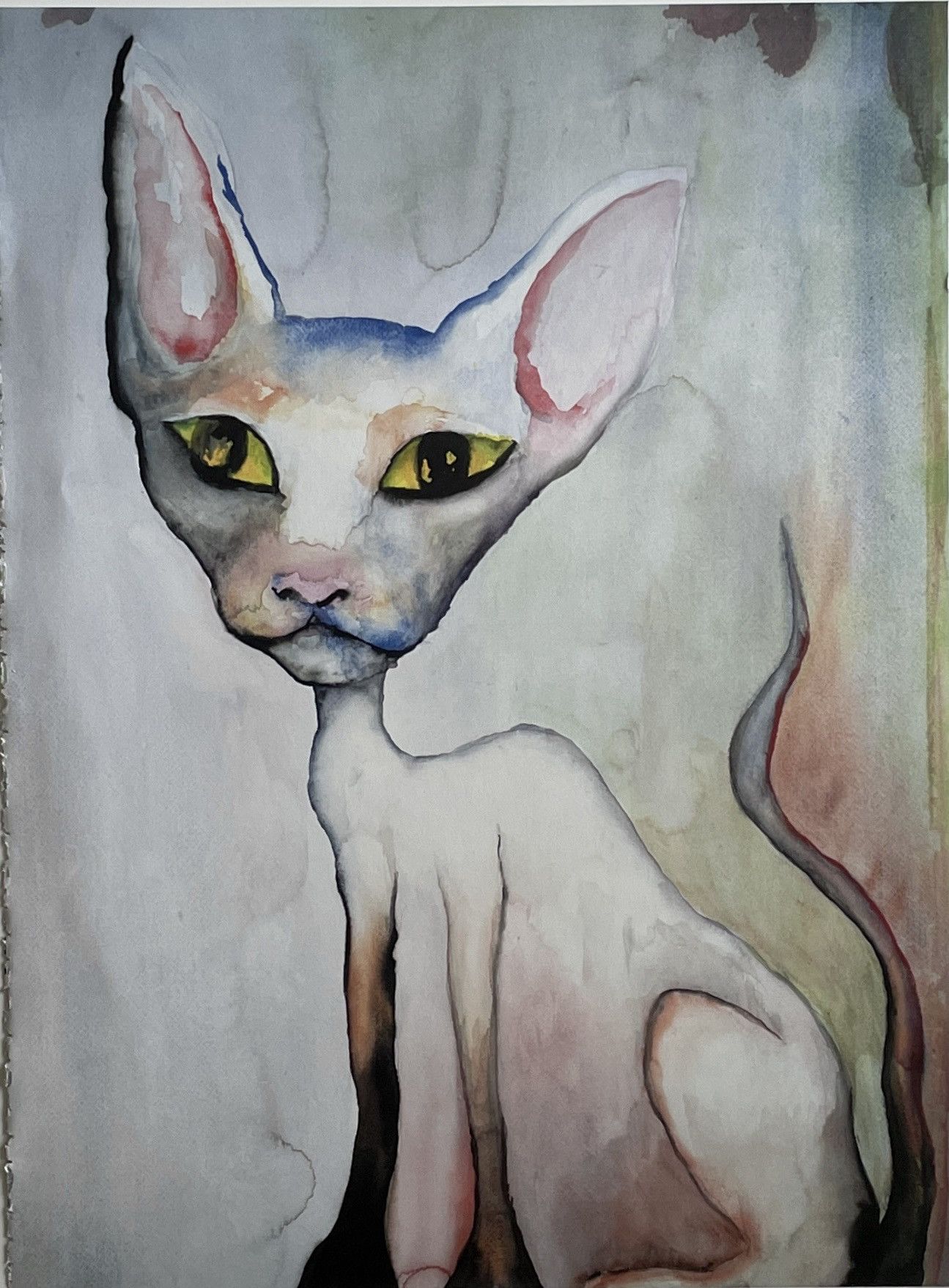 Chrome Hearts cat art / painting 9x11 Framed poster