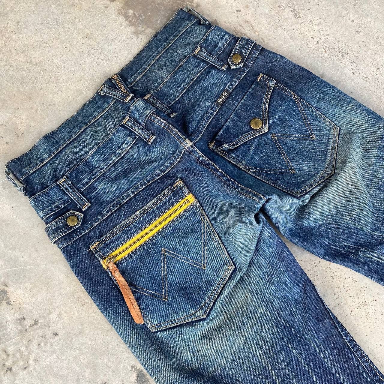 Vintage RARE WRANGLER DOUBLE WAIST RUSTY THUNDERSTORM GHOST CLAWMARK Size US 30 / EU 46 - 5 Thumbnail
