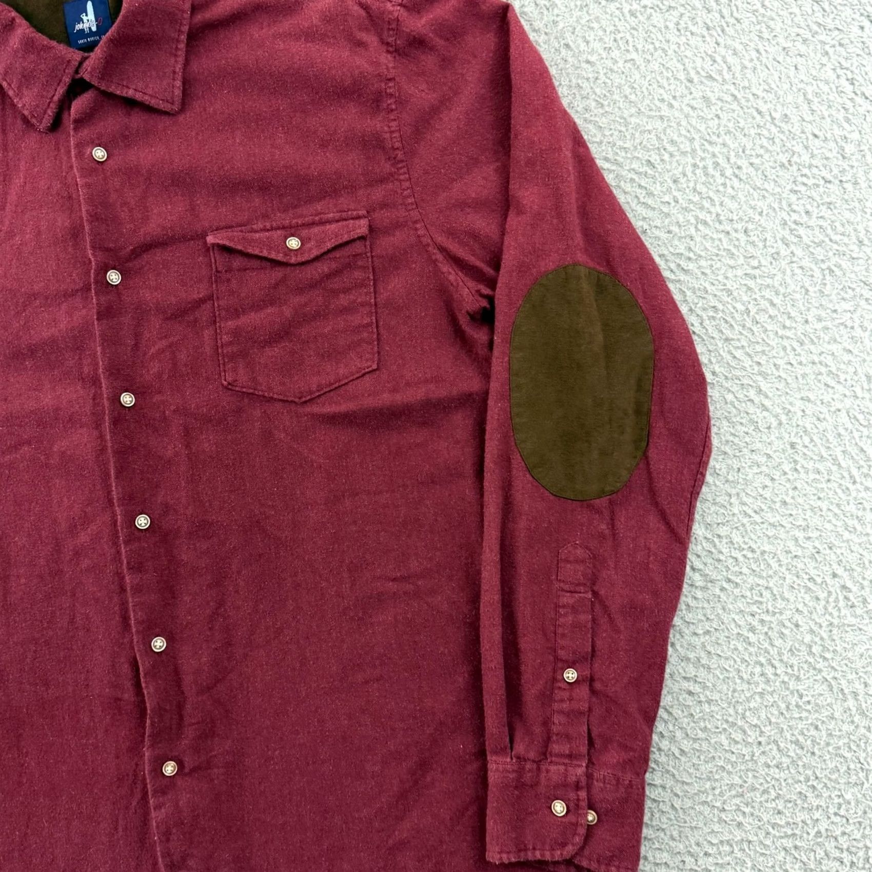 johnnie-O johnnie-O Shirt Mens Large Red Button Up Chamois Long Sleeve Preppy Size US L / EU 52-54 / 3 - 6 Thumbnail