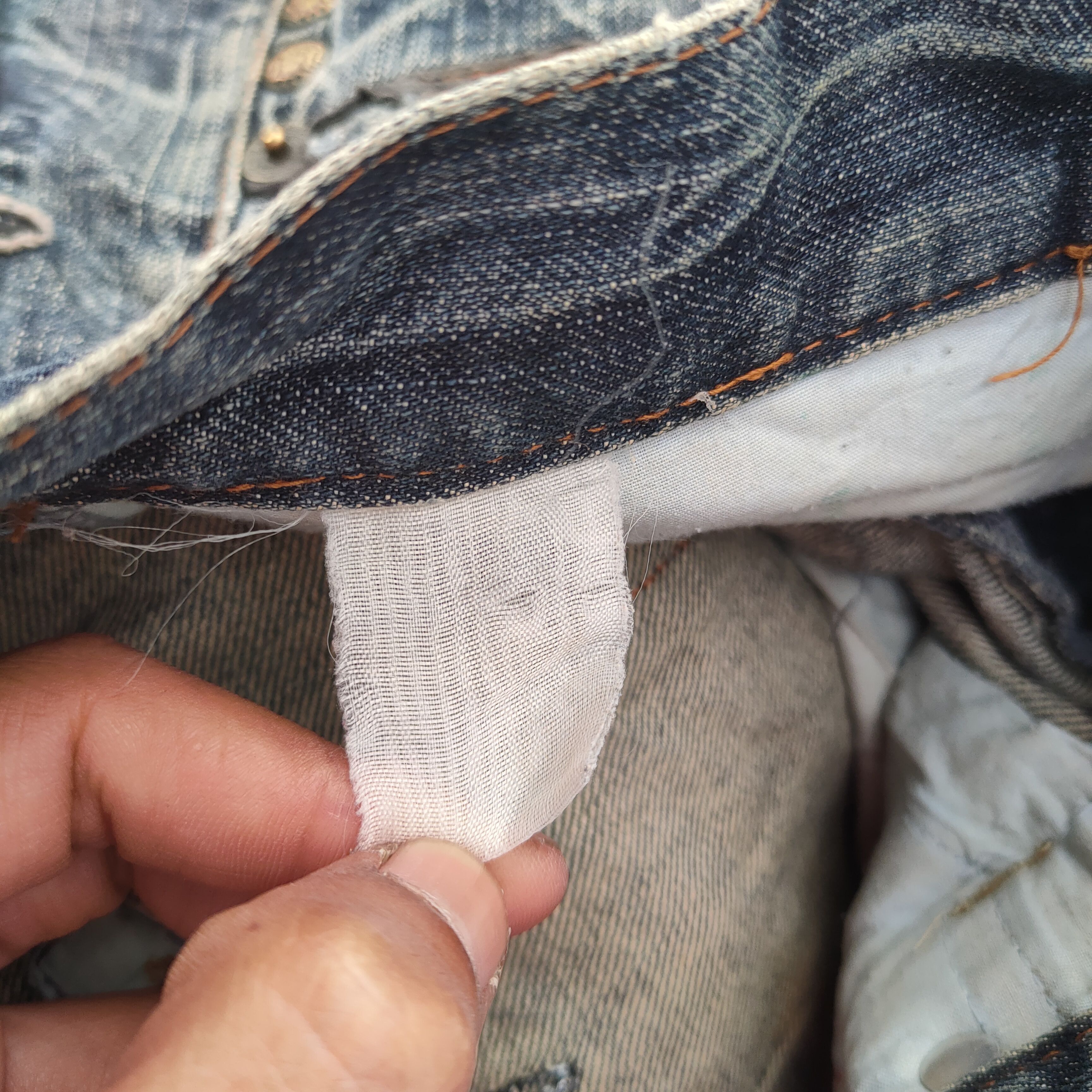 Japanese Brand VINTAGE ORIRIN EMBROIDERE WING FADED RIPPED JEAN DENIM PANTS Size US 32 / EU 48 - 12 Thumbnail