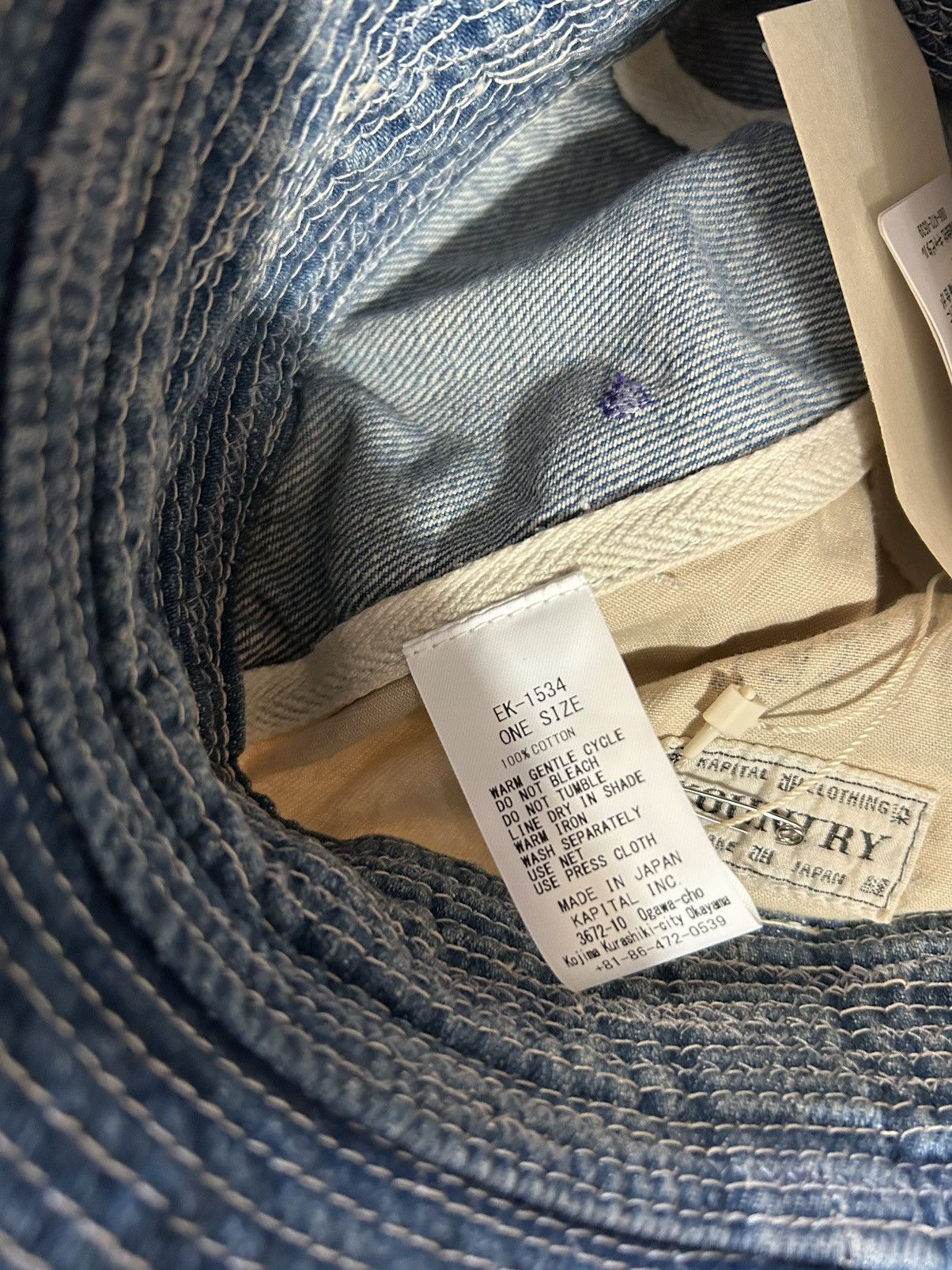 Japanese Brand Kapital Kountry Old Man and the Sea Denim Bucket Hat Size ONE SIZE - 8 Thumbnail
