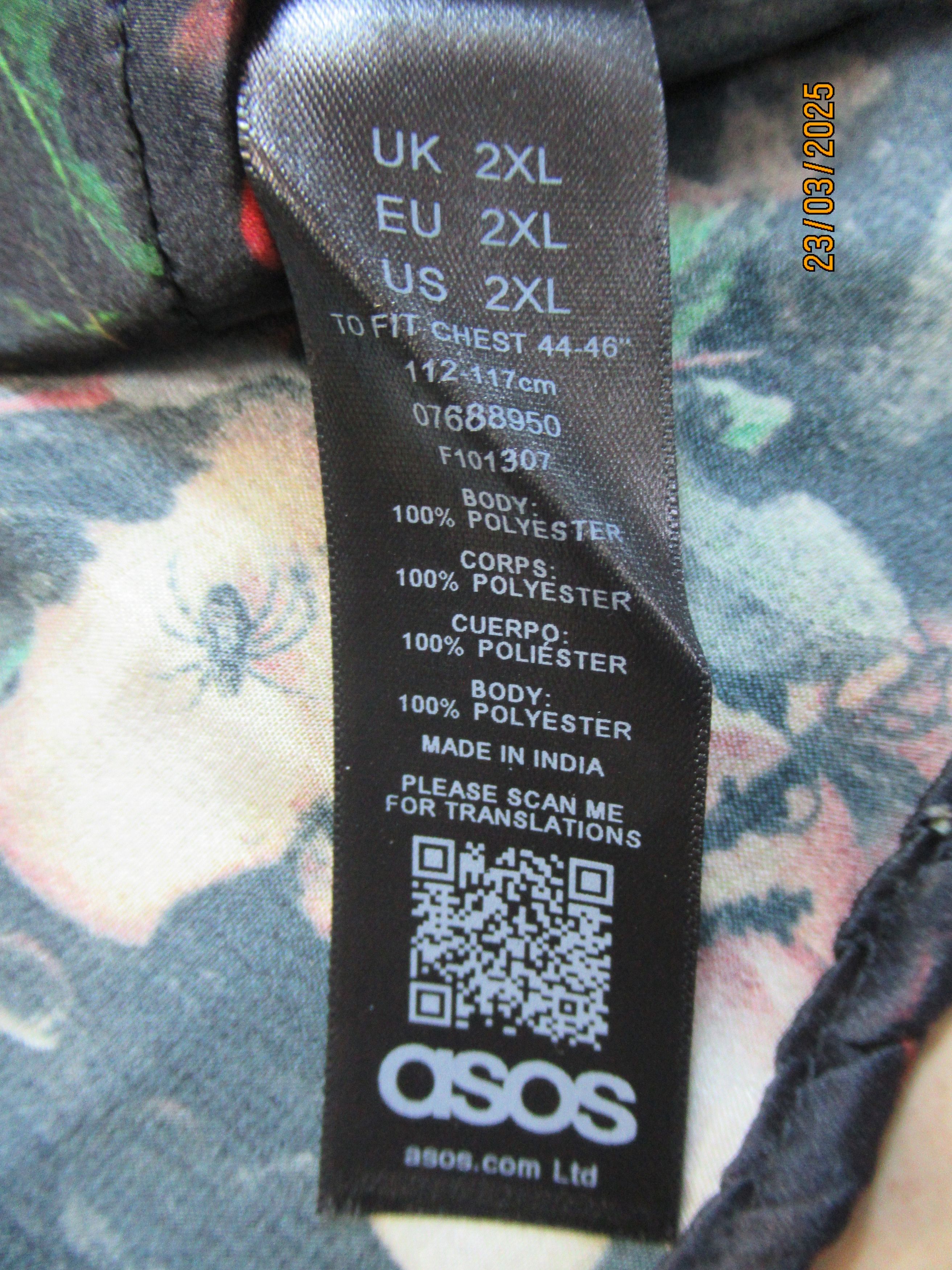 Asos black ASOS shirt with a colorful pattern Size US XXL / EU 58 / 5 - 5 Thumbnail