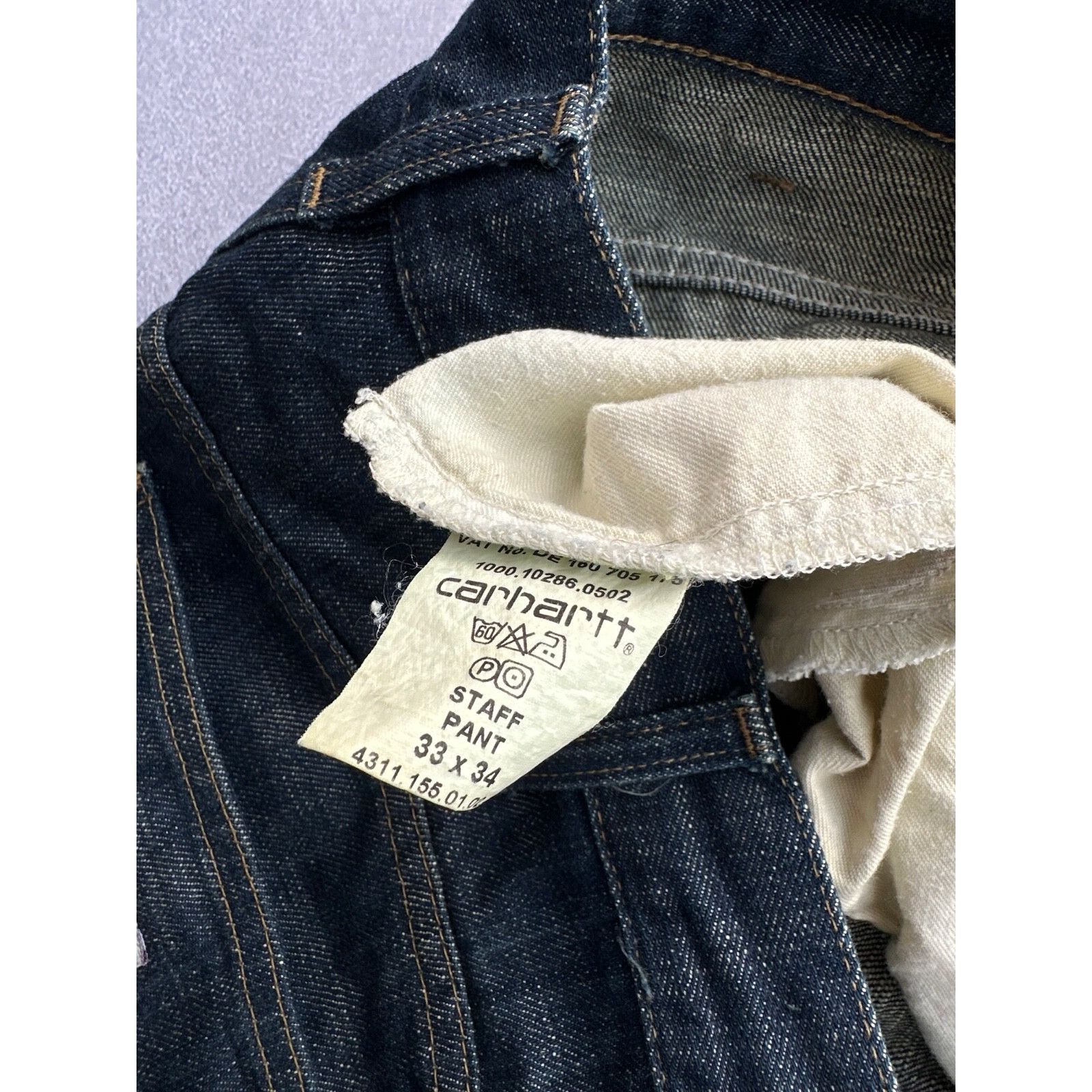 Carhartt VTG Carhartt Dirty Denim Baggy Staff Pant Jeans Size US 34 / EU 50 - 10 Thumbnail