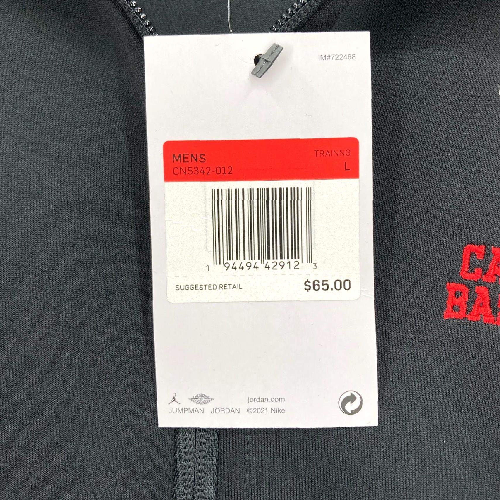 Nike Nike Air Jordan Black Team Full Zip Warm Up Jacket Mens L Cardials Basketball Size US L / EU 52-54 / 3 - 5 Thumbnail