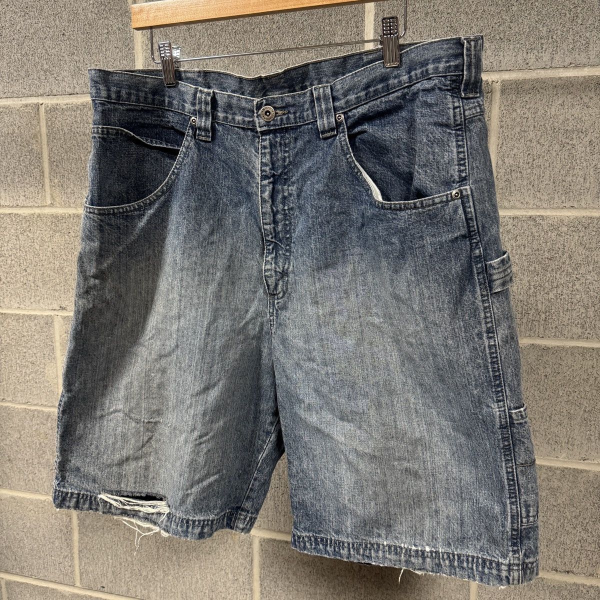 Vintage Thrashed Faded Distressed Denim Shorts ERD Grunge Chrome Size US 36 / EU 52 - 3 Thumbnail
