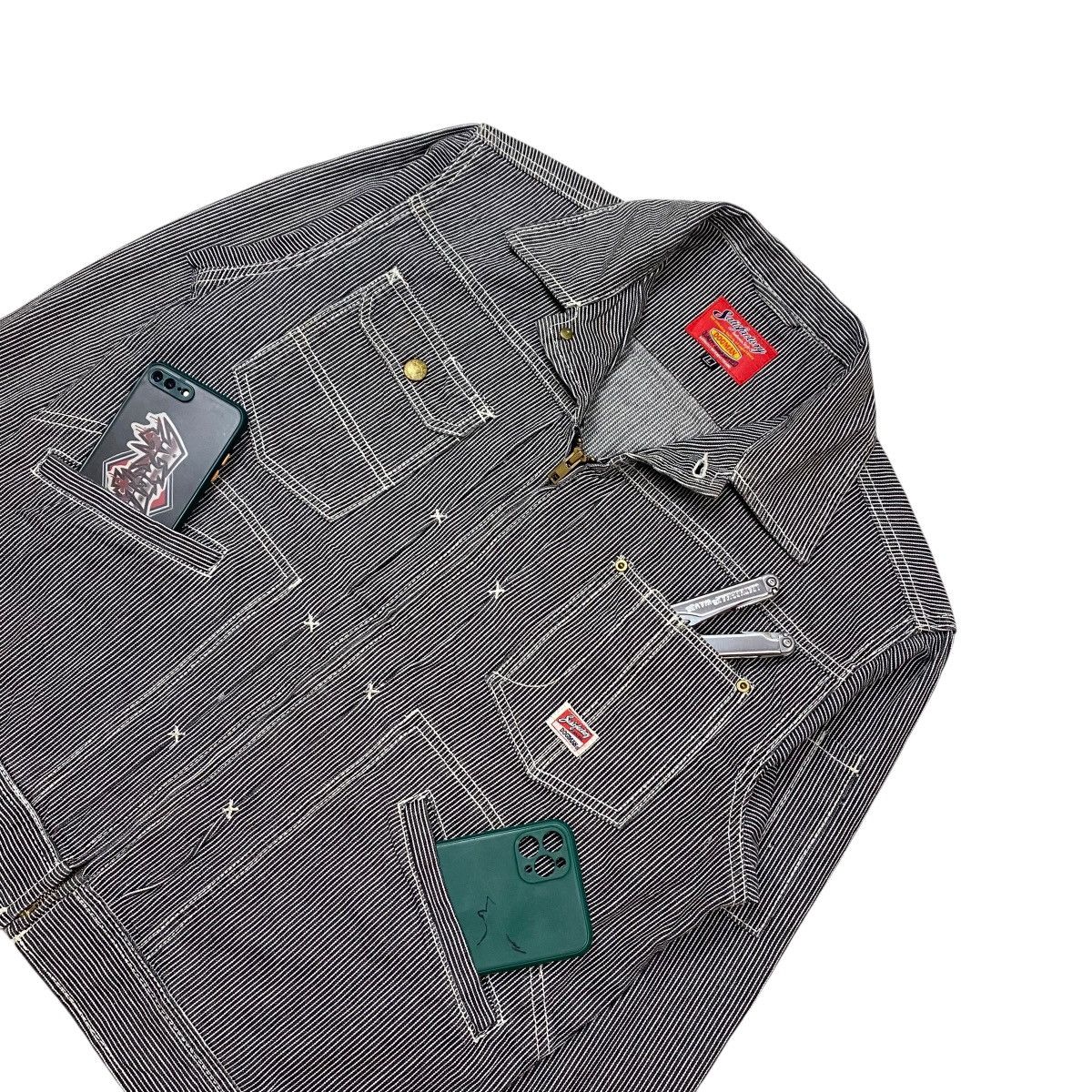 Japanese Brand × Mister Freedom × Vintage Vintage Dogman Satisfactory Hickory Stripe Jacket Size US L / EU 52-54 / 3 - 4 Thumbnail