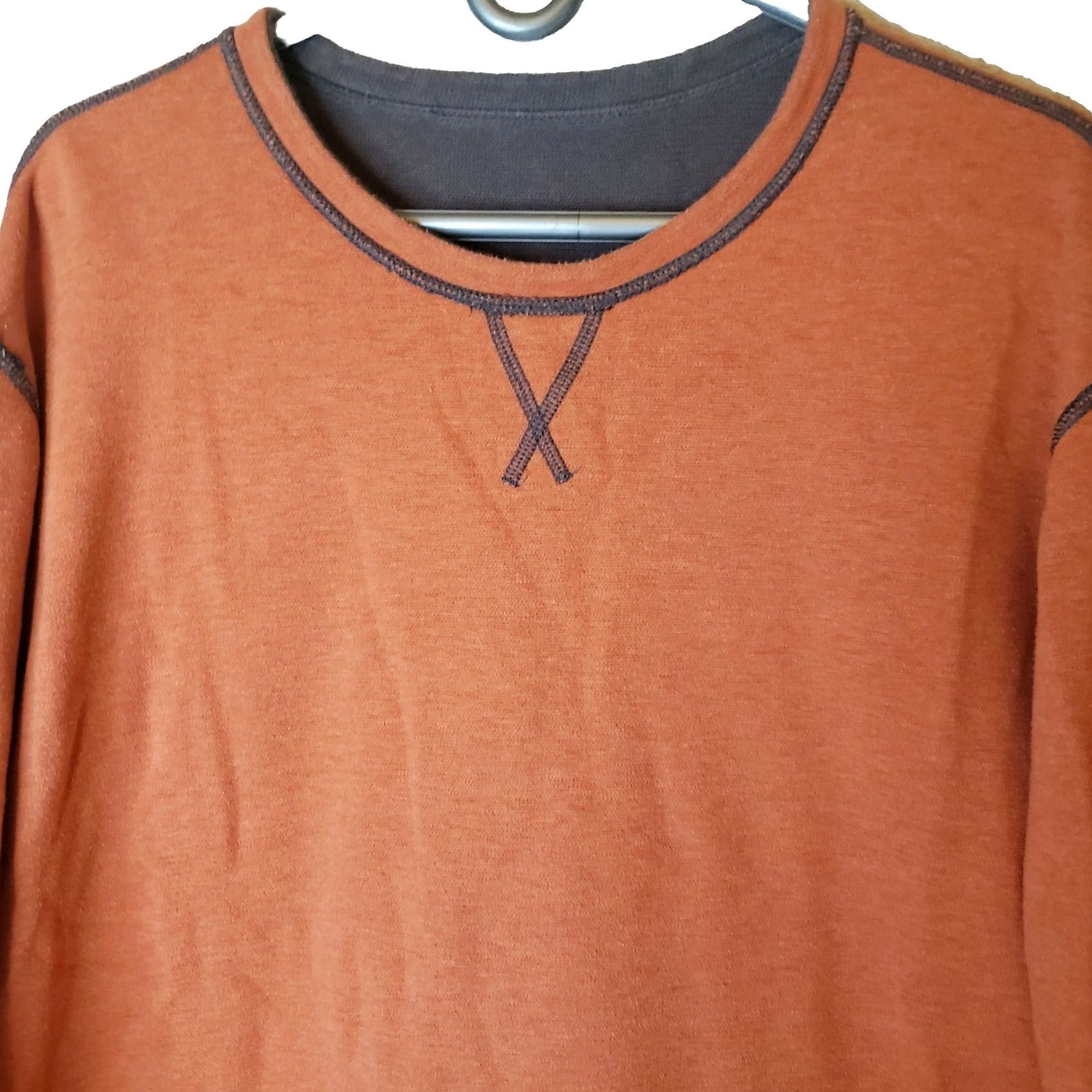 Tommy Bahama Tommy Bahama XL Sweatshirt Reversible Crewneck Cotton Long Sleeve Brown/Orange Size US XL / EU 56 / 4 - 3 Thumbnail
