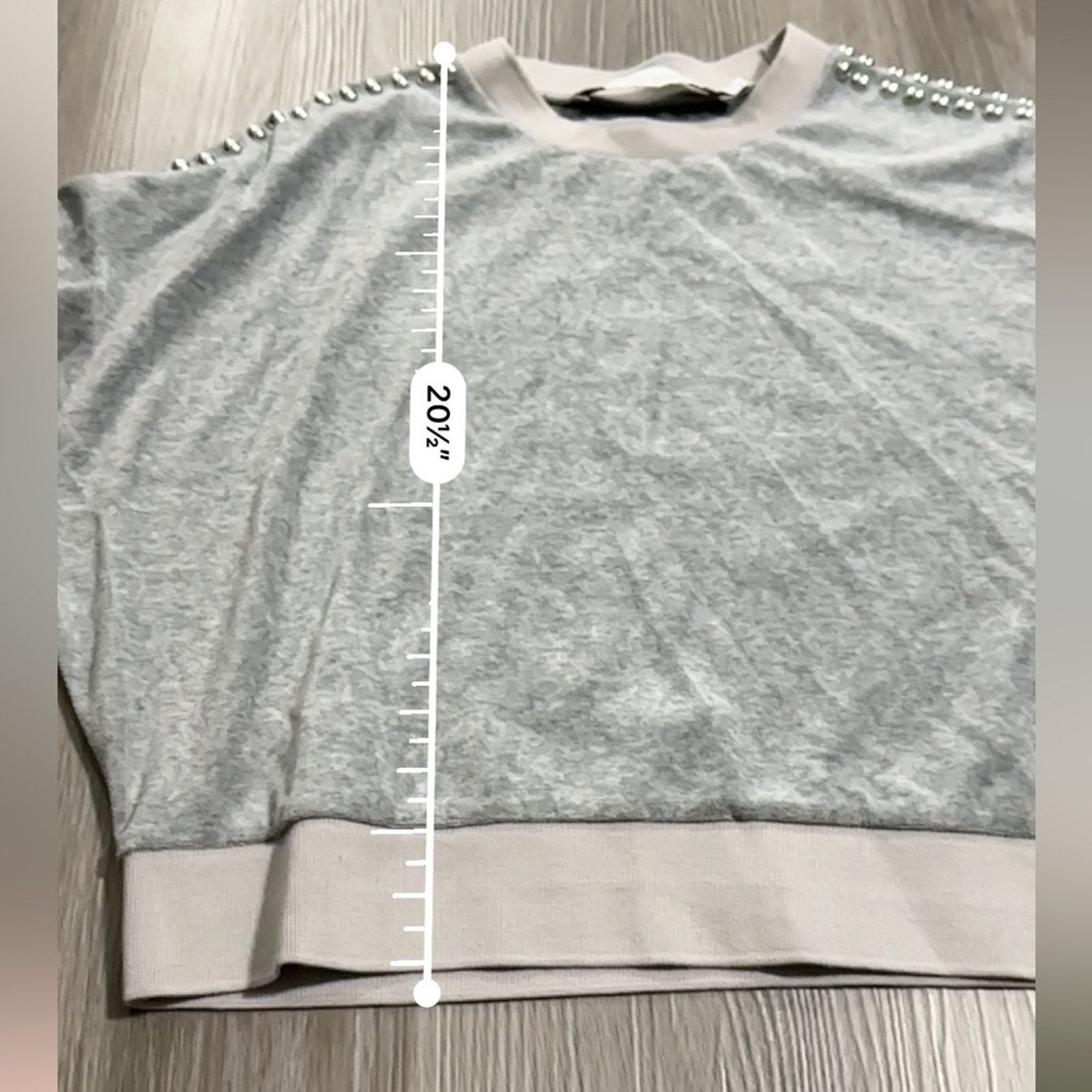 Iro IRO Heathen Studded Heather Gray Long Sleeve Sweatshirt Sz S Size S / US 4 / IT 40 - 10 Thumbnail