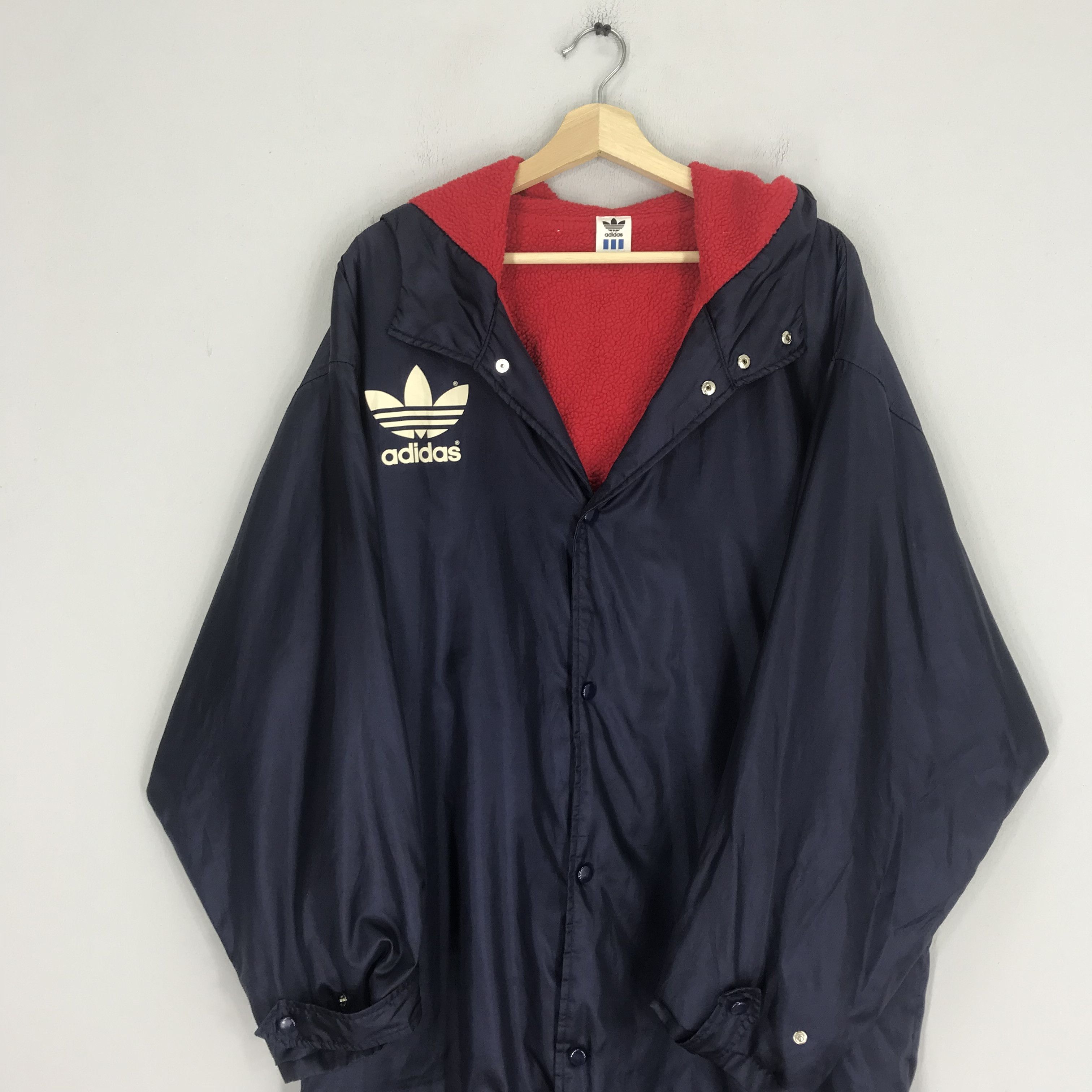 Adidas Vintage Adidas Trefoil Sherpa Long Jacket Hoodie Size US L / EU 52-54 / 3 - 4 Thumbnail