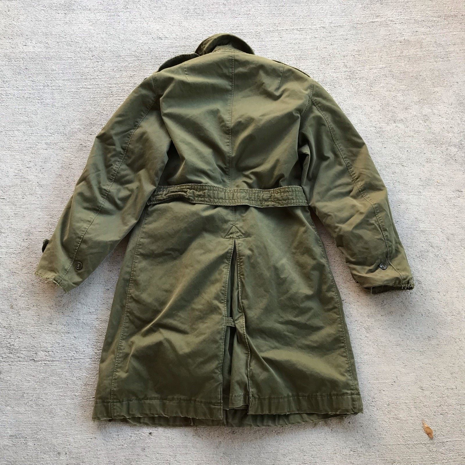 Vintage 50's Korean War Green Trench Overcoat w/ Removable Wool Size US S / EU 44-46 / 1 - 8 Thumbnail