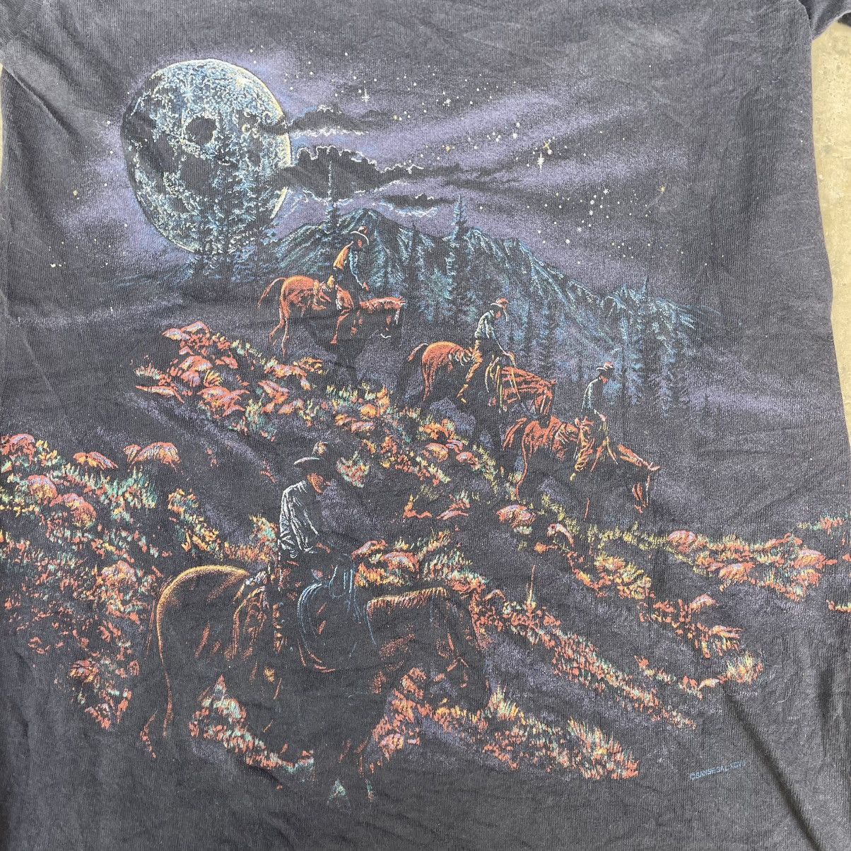 Habitat × Vintage 🔥Vintage 90s Lake Tahoe A Man With A Horse Mirror Print Tee Size US XXS / EU 40 - 6 Thumbnail