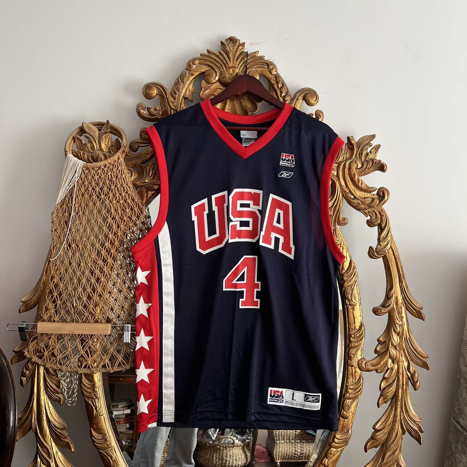 Vintage Vintage Reebok USA Basketball Allen Iverson #4 Jersey Size US L / EU 52-54 / 3 - 1 Thumbnail