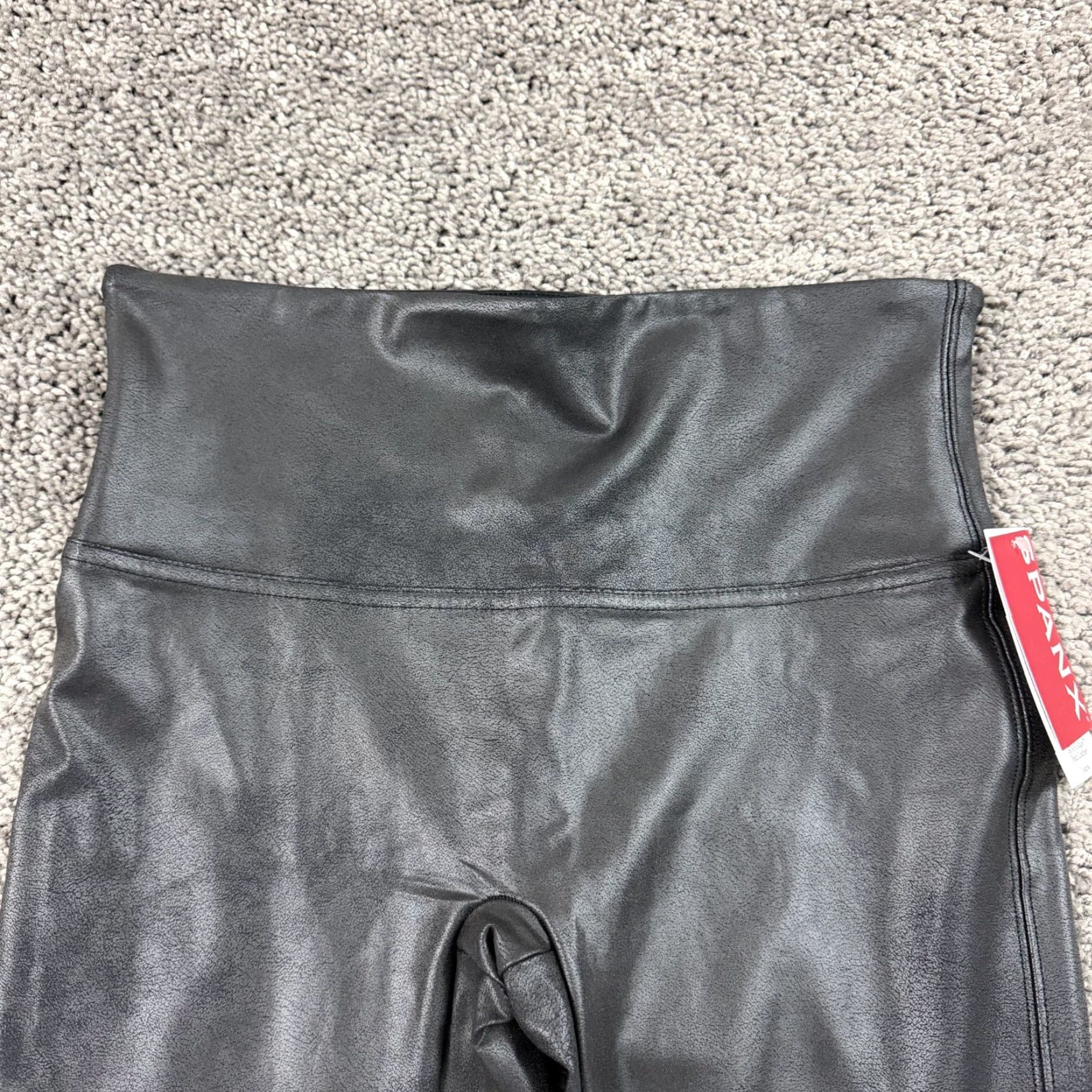 Spanx Spanx Leggings Women L Black Faux Leather Mid Rise Stretch 2437Q 26x24 Inseam 24 in Ankle Jeans? Size 36" / US 14 / IT 50 - 2 Thumbnail