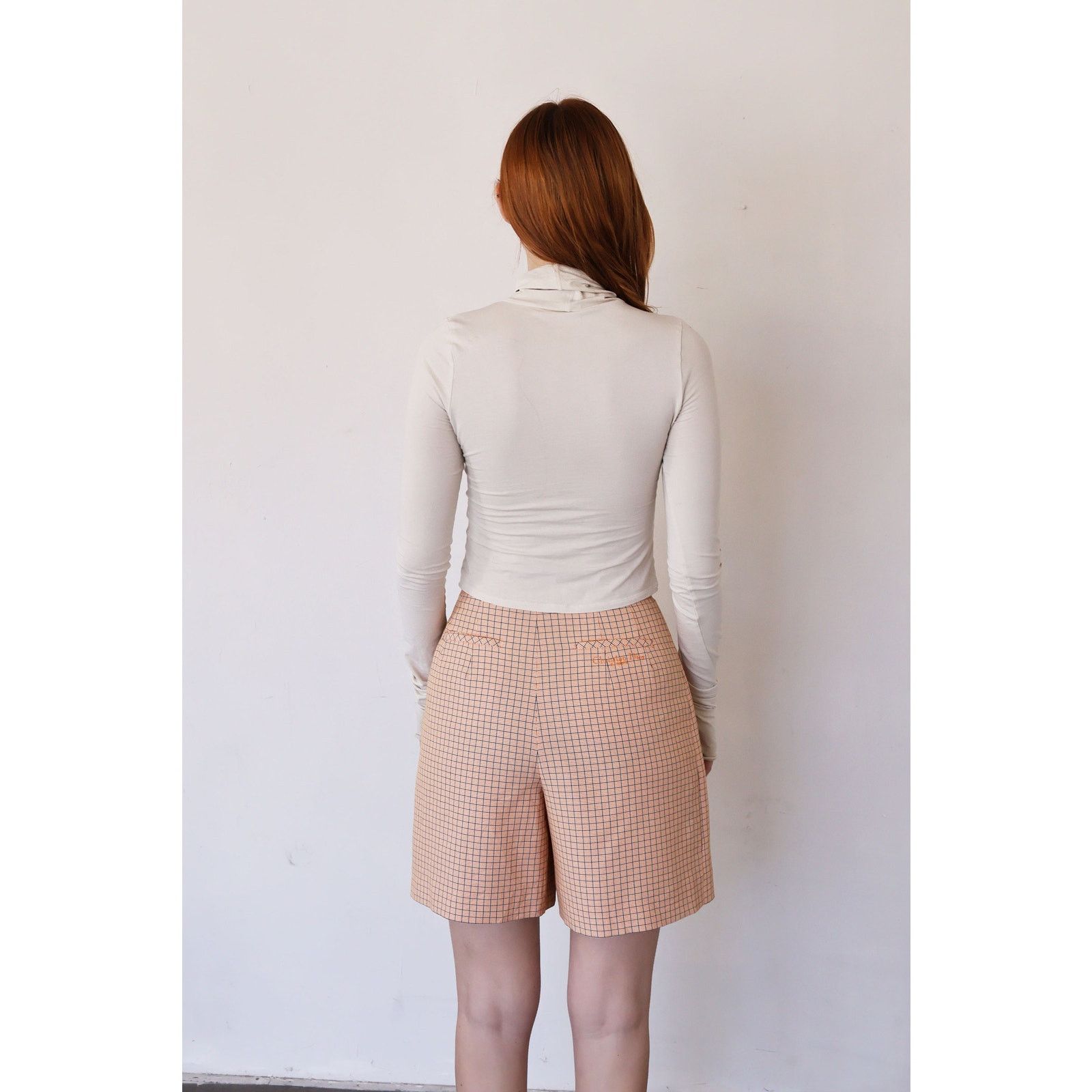 Dior Christian Dior SPORTS Orange Sherbert Plaid Skort Size 29" - 7 Thumbnail