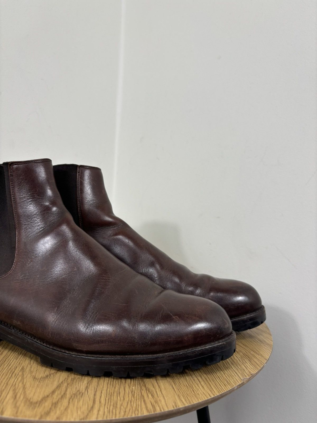 Other Ed Meier Munich Men’s Dark Brown Leather Ankle Chelsea Boots Size US 11 / EU 44 - 4 Thumbnail