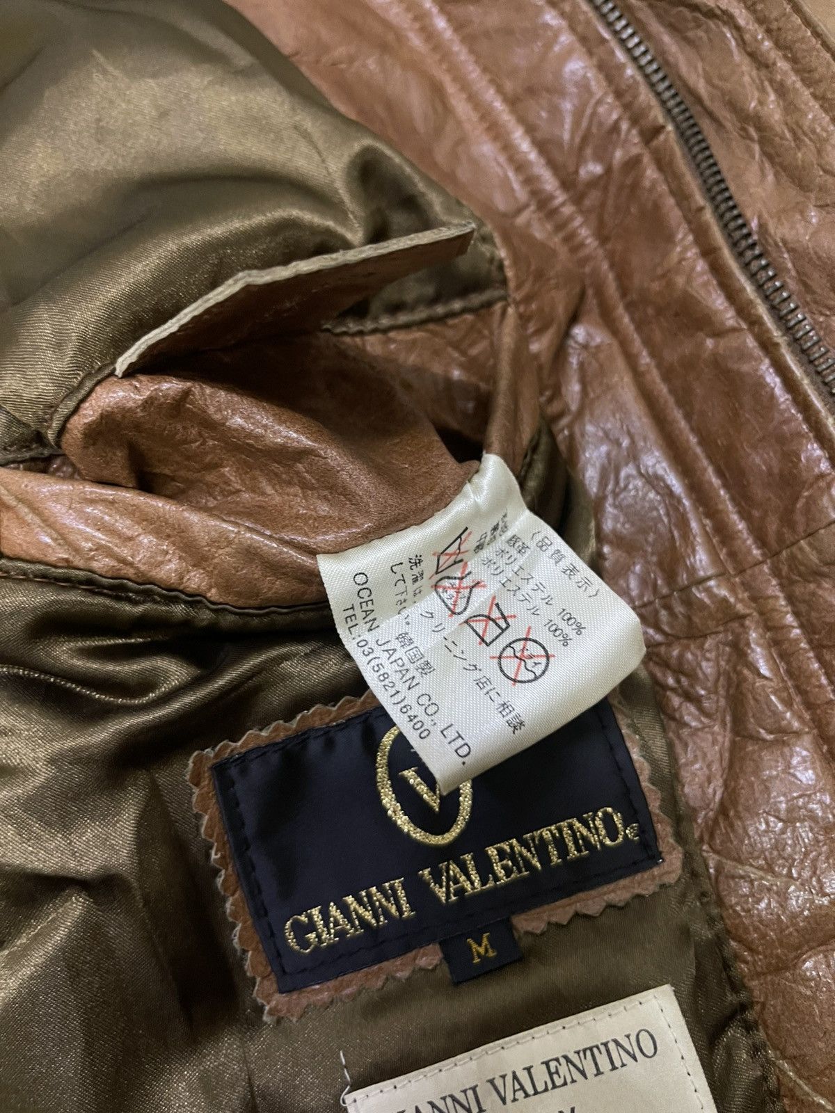 Gianni Valentino 🔥Vintage Gianni Valentino Leather Jacket Big Spellout Logo🔥 Size US M / EU 48-50 / 2 - 18 Thumbnail
