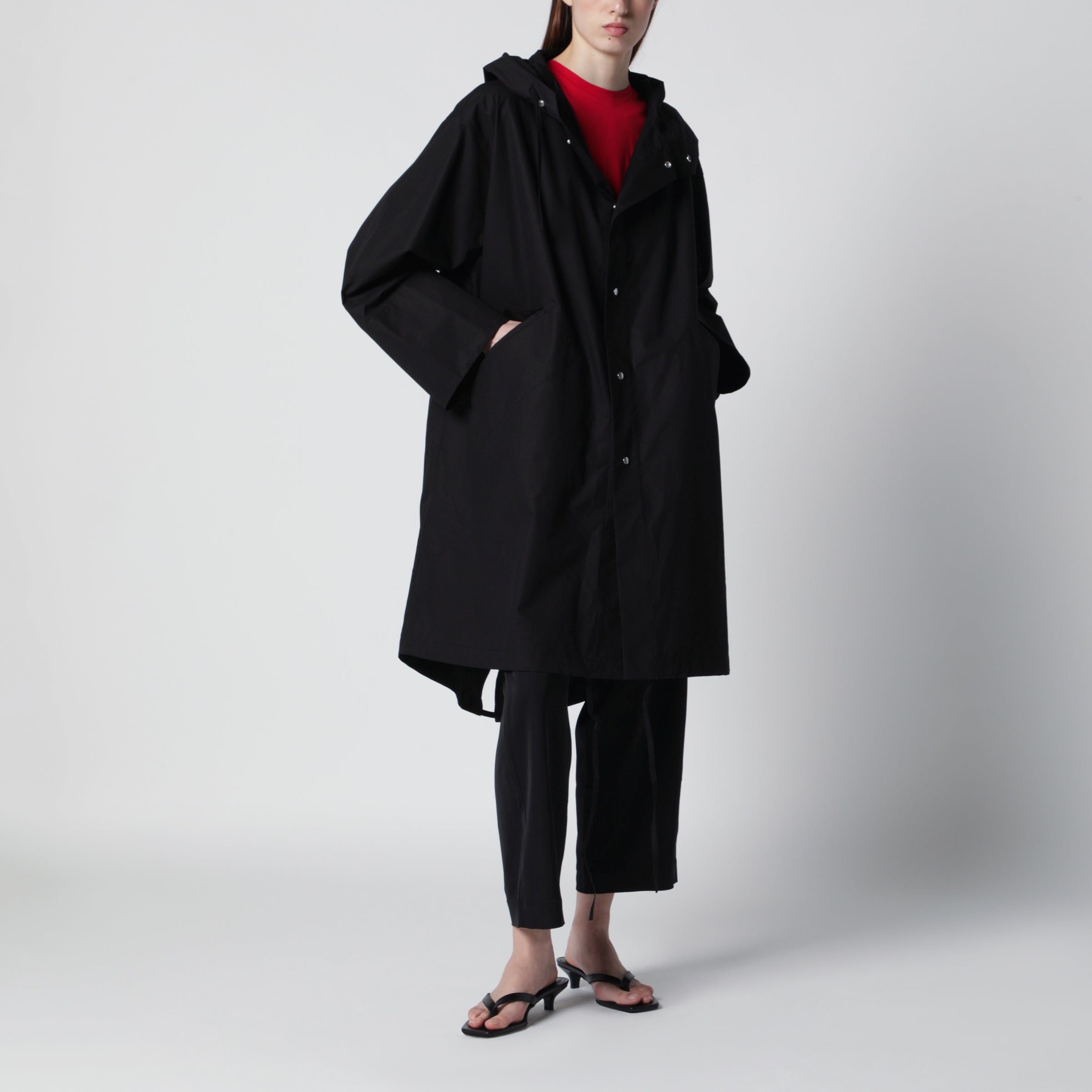 Jil Sander Jil Sander Mid-Length Hooded Parka In Waterproof Cotton, Black Size S / US 4 / IT 40 - 1 Preview