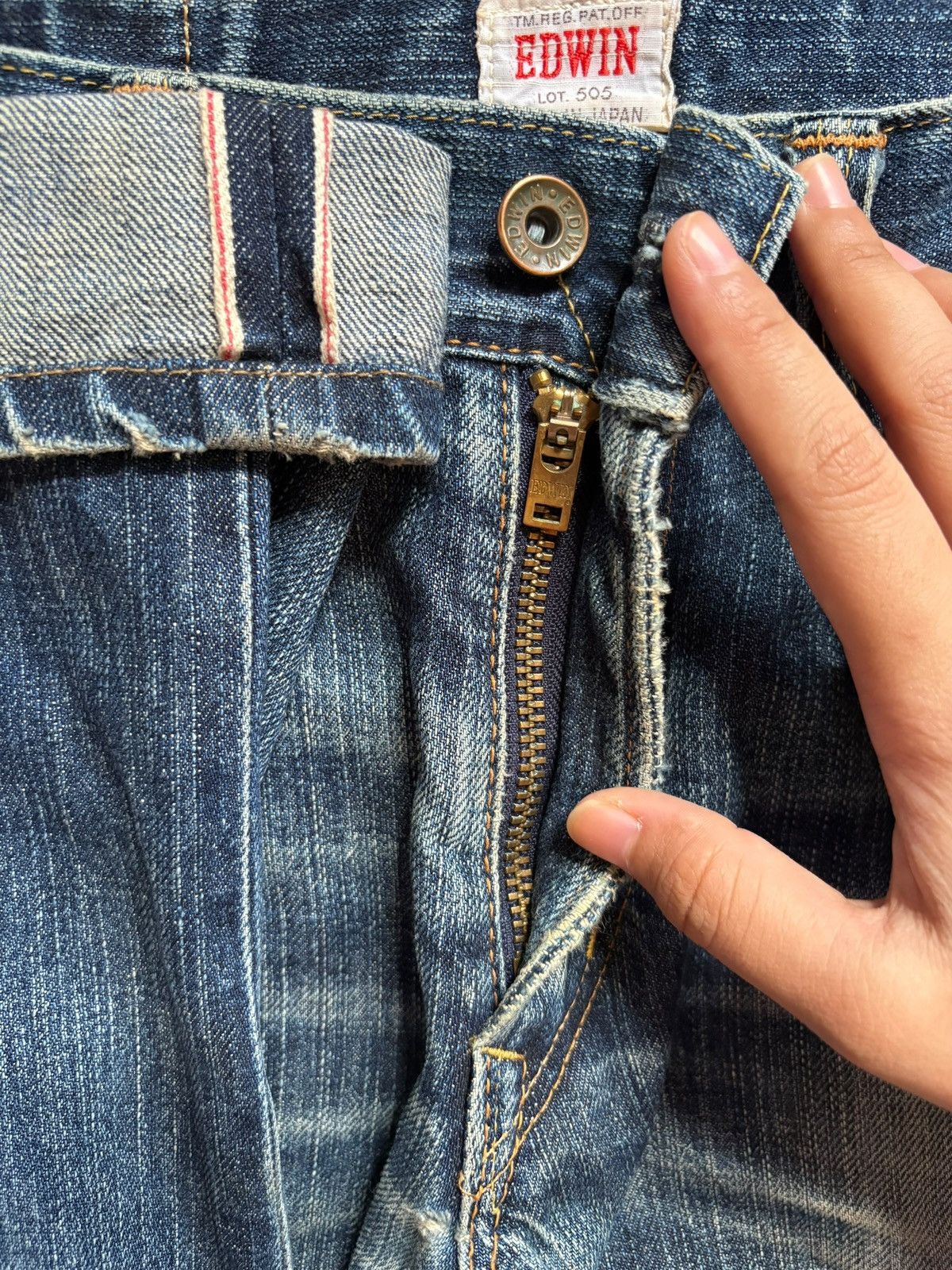 Edwin × Japanese Brand Vintage Japanese Edwin 505zxx Selvedge Mud Wash Loose Jeans Size US 31 - 4 Thumbnail
