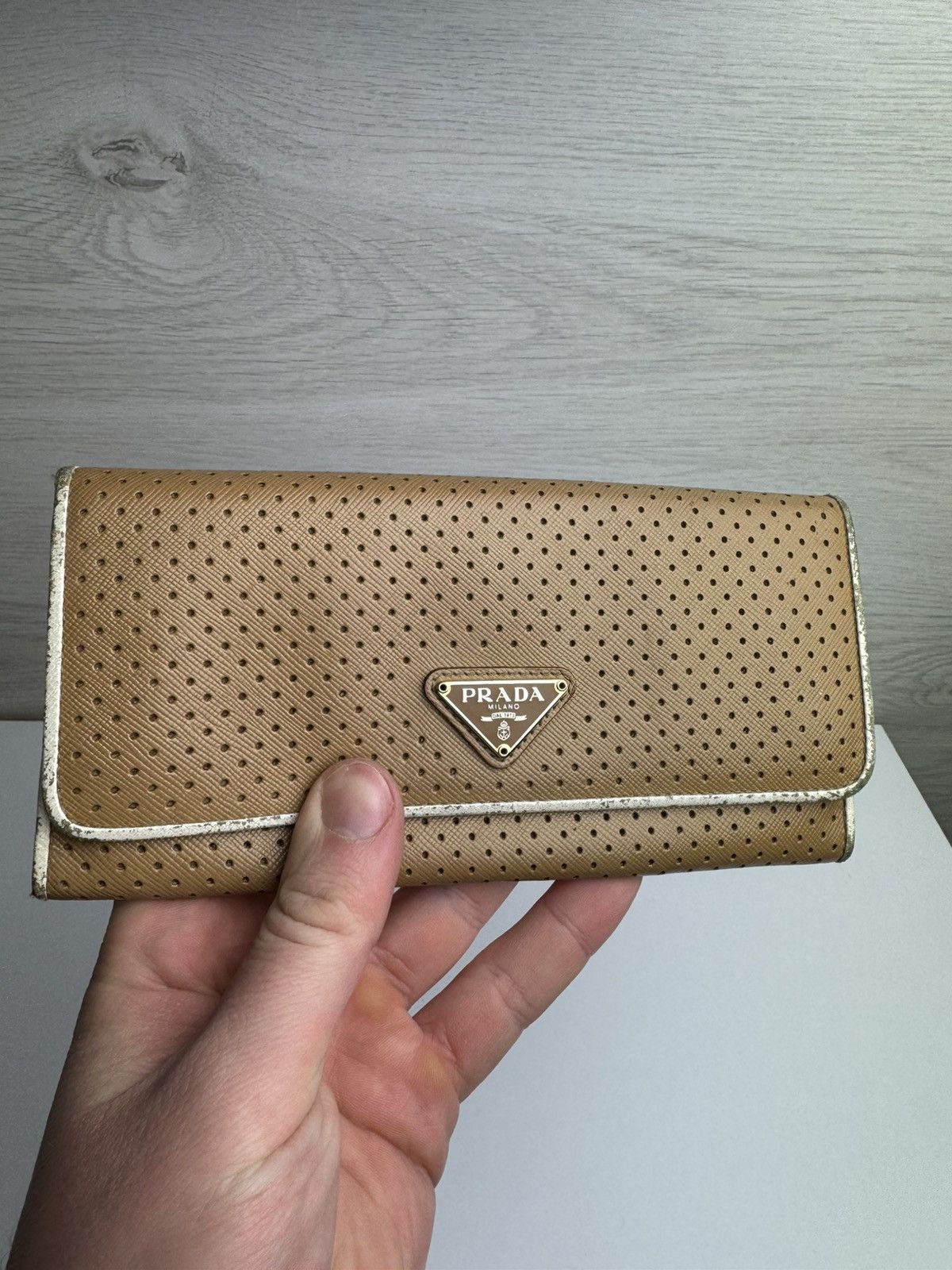 Prada Prada Milano Perforated Leather Continental Wallet Size ONE SIZE - 17 Thumbnail