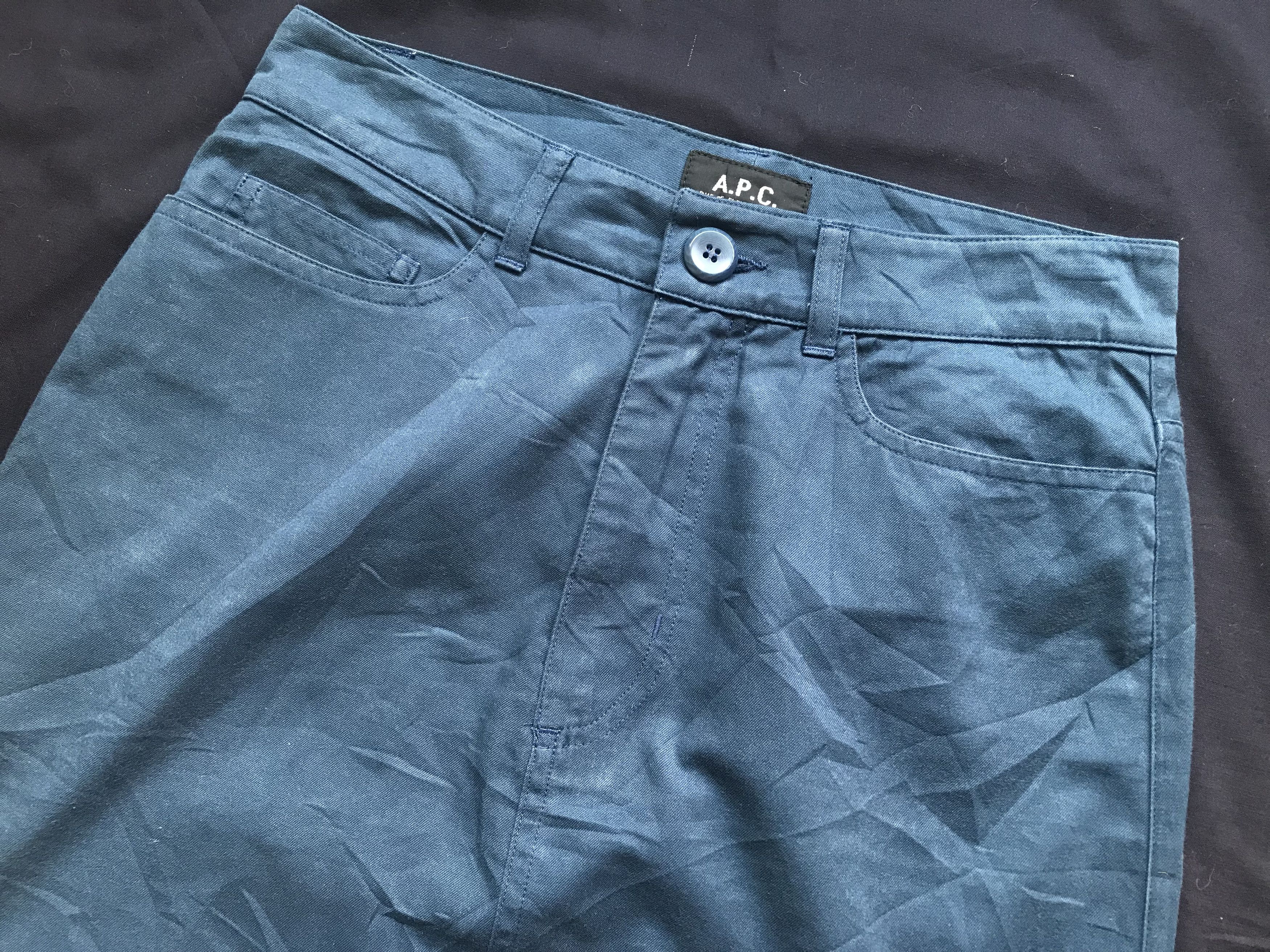 A.P.C. (SK32) APC Navy Blue 5 Pocket Zip Short Skirt Sz XS Size 27" / US 4 / IT 40 - 3 Thumbnail