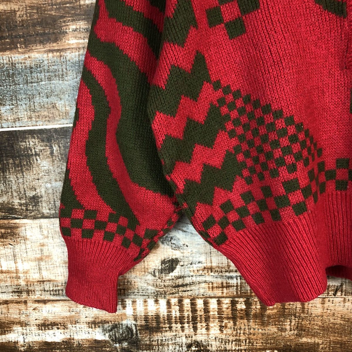 Homespun Knitwear × Japanese Brand × Vintage Self Suece Red vintage Knitwear #A1706 Size S / US 4 / IT 40 - 7 Thumbnail