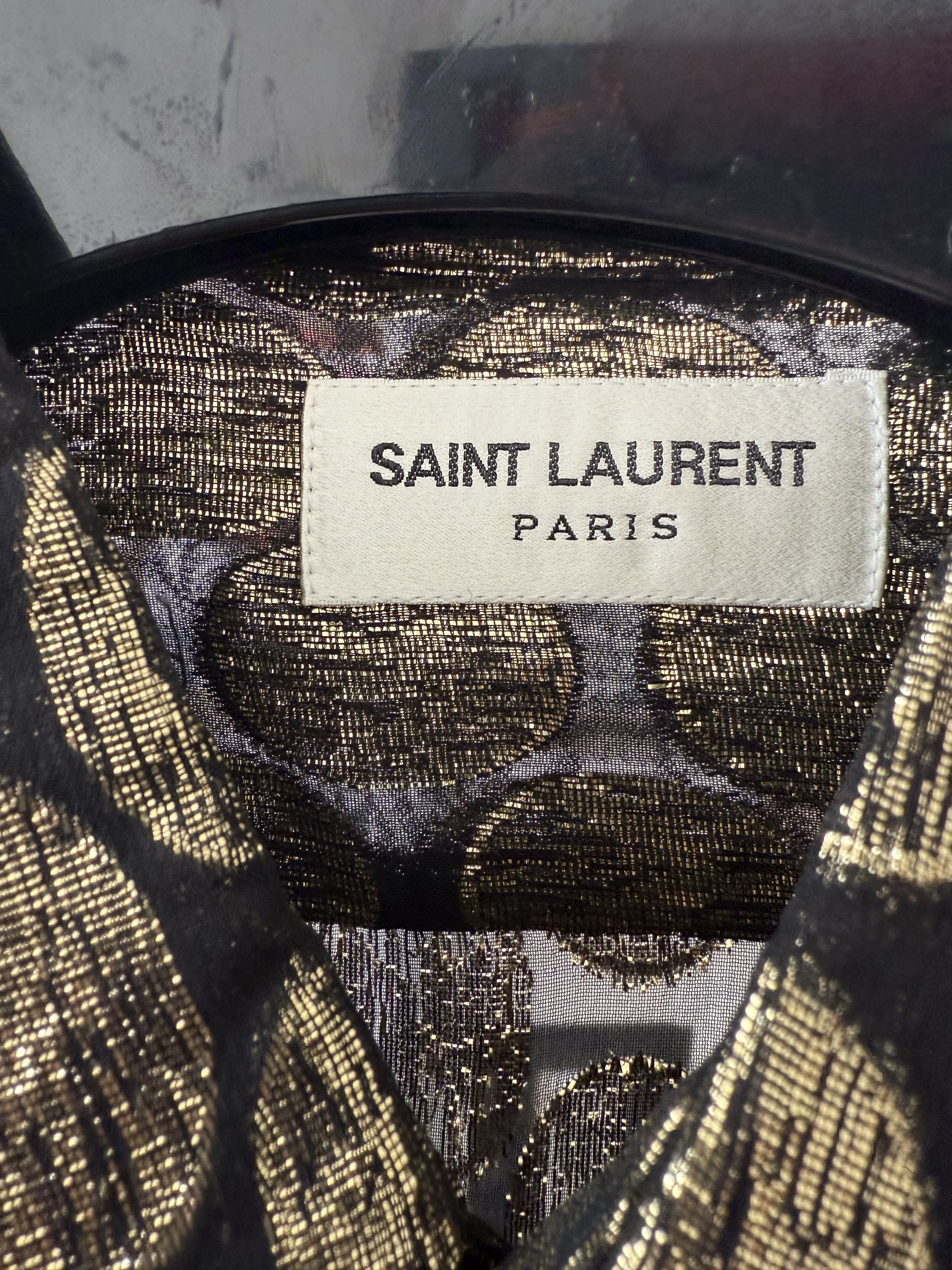 Saint Laurent Paris FW19 Saint Laurent Runway Silk Gold Oval Shirt Size US M / EU 48-50 / 2 - 10 Thumbnail