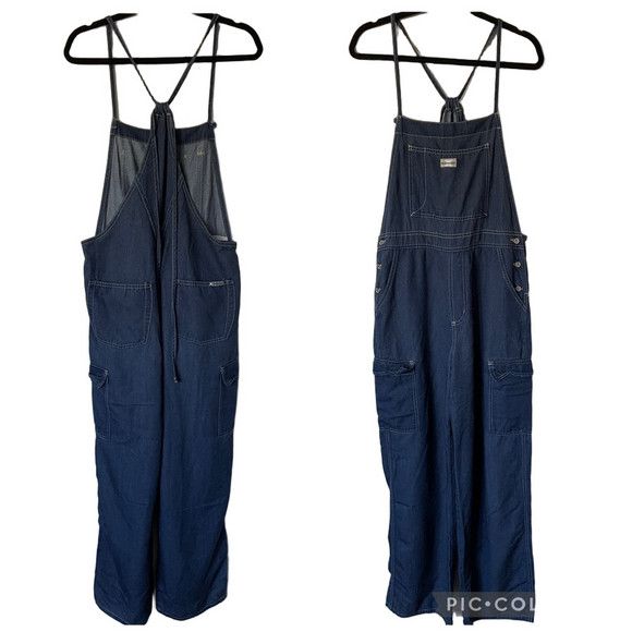 Vintage Vintage Manager Wide Straight Leg Bib Overalls - Medium 🇨🇦 Size 32" / US 10 / IT 46 - 10 Thumbnail