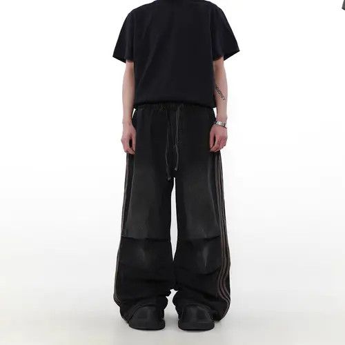 Japanese Brand Vintage washed black baggy wide leg jeans Size US 32 / EU 48 - 3 Thumbnail