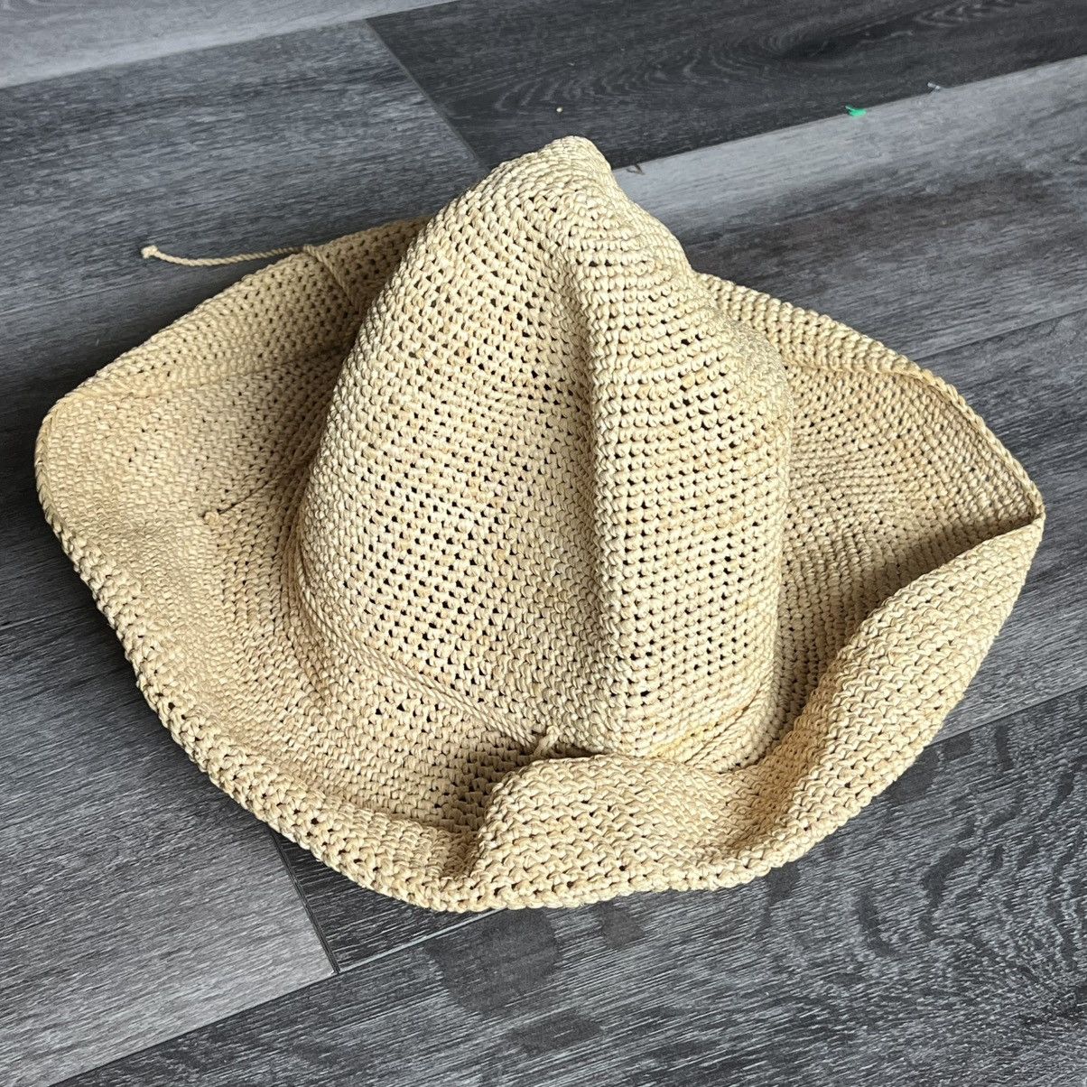 Vintage Helen Kaminski 100% Raffia Straw Hat Fedora Madagascar Size ONE SIZE - 5 Thumbnail