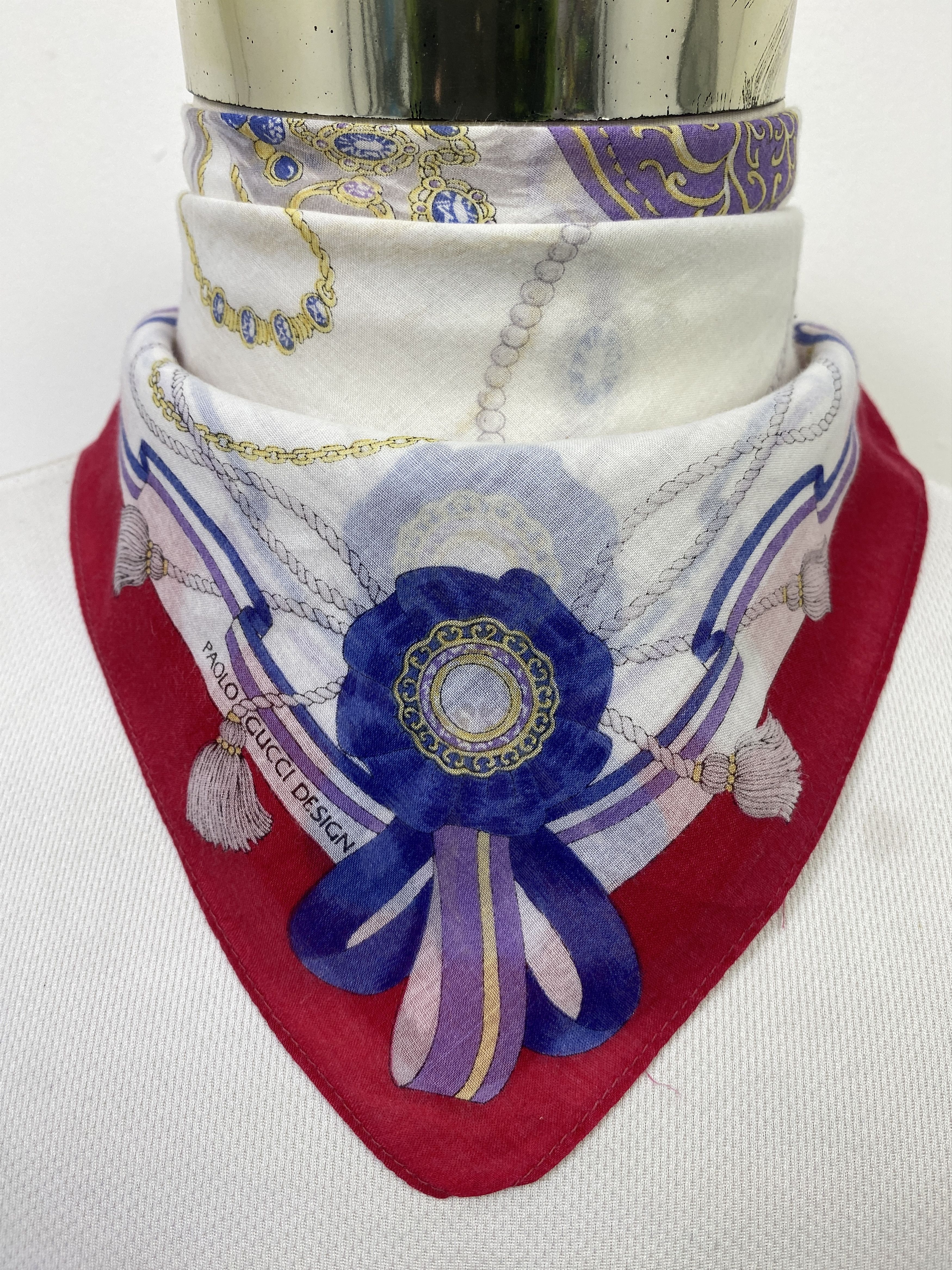 Paolo Gucci Vintage Paolo Gucci Handkerchief / Neckerchief KT0105 Size ONE SIZE - 1 Thumbnail