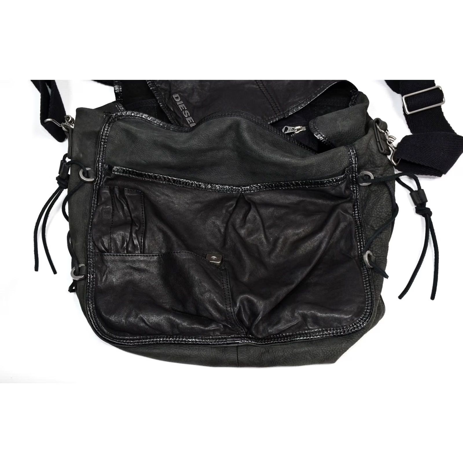 Diesel VINTAGE Diesel Messenger Bag Leather Black MEN Large Bag Size ONE SIZE - 4 Thumbnail