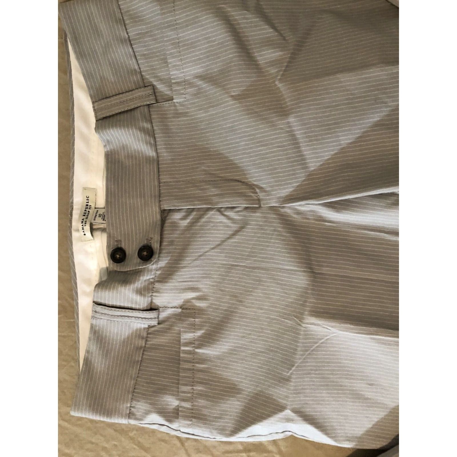 Banana Republic Womens Banana Republic Dress Pants 10 Gray Cotton Size 32" / US 10 / IT 46 - 3 Thumbnail