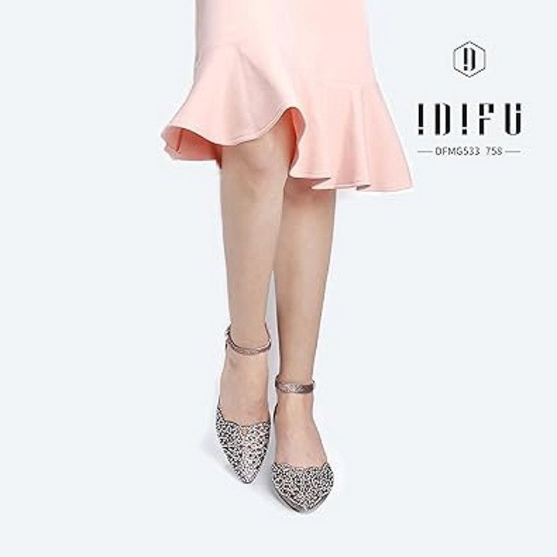 Other Idifu Women's Rhinestone Glitter 2.5" Pearl Heel Shoes 9 Size US 9 / IT 39 - 5 Thumbnail