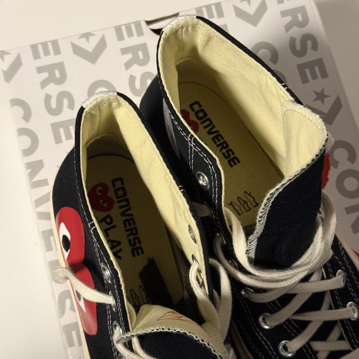 Comme des Garcons Converse Chuck Taylor Hi x CDG Comme des Black Sneakers Size US 10 / EU 43 - 8 Thumbnail