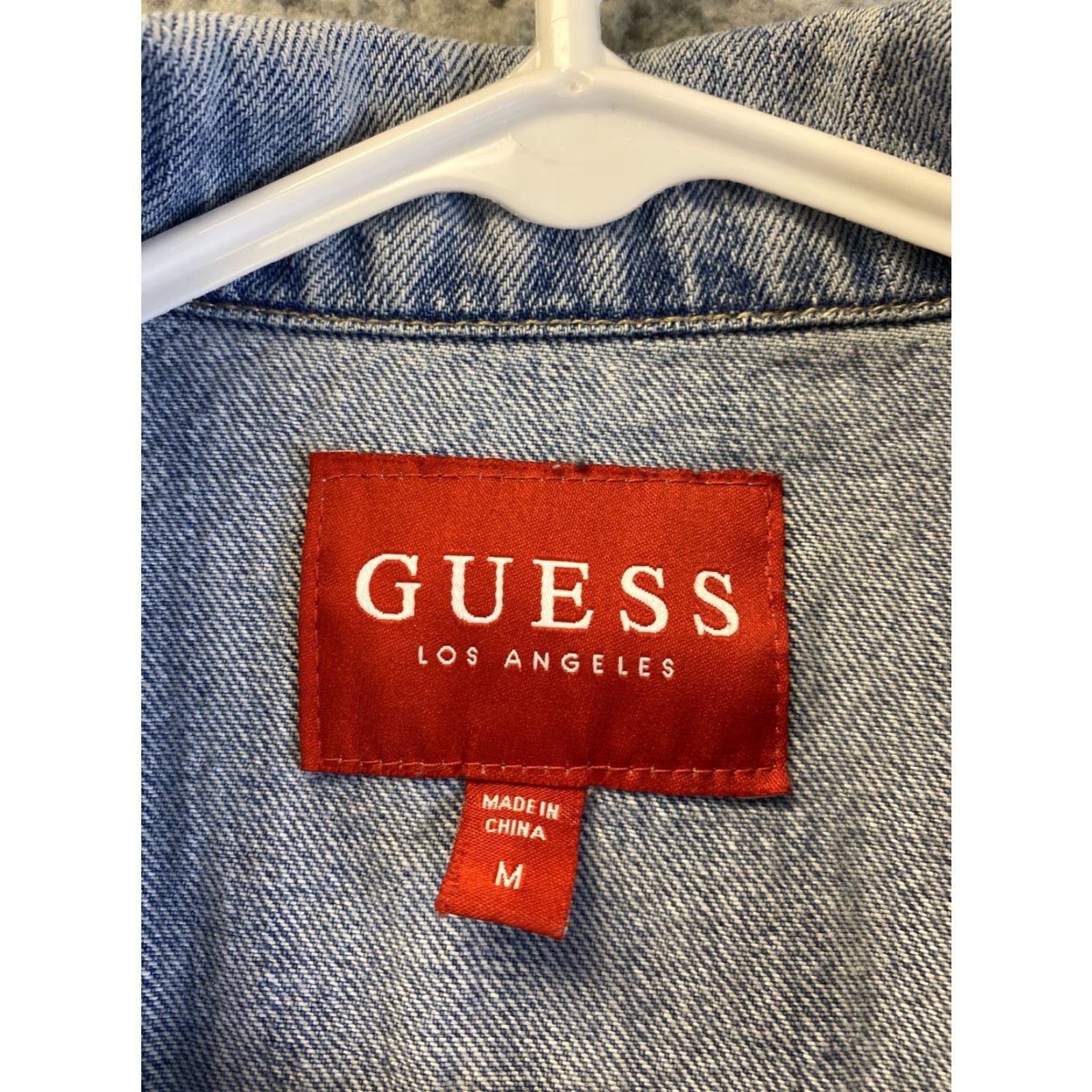 Guess VINTAGE GUESS Jeans Denim Jacket Womens Slim Button Long Sleeve M Blue Collared Casual Coat Jacket - 94-48 Size M / US 6-8 / IT 42-44 - 5 Thumbnail