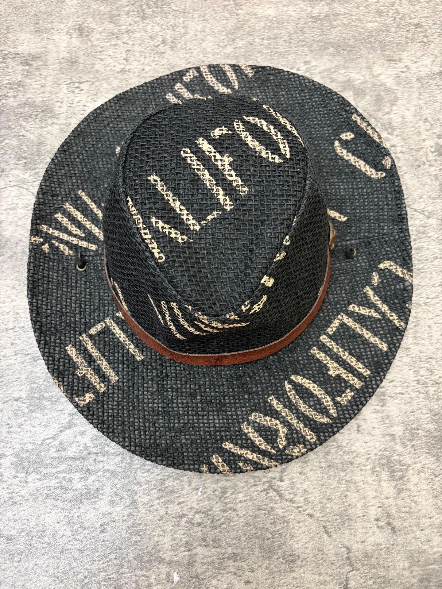 Other d.i.a gal Letter Print Fur Trimmed Woven Hat Size ONE SIZE - 6 Thumbnail