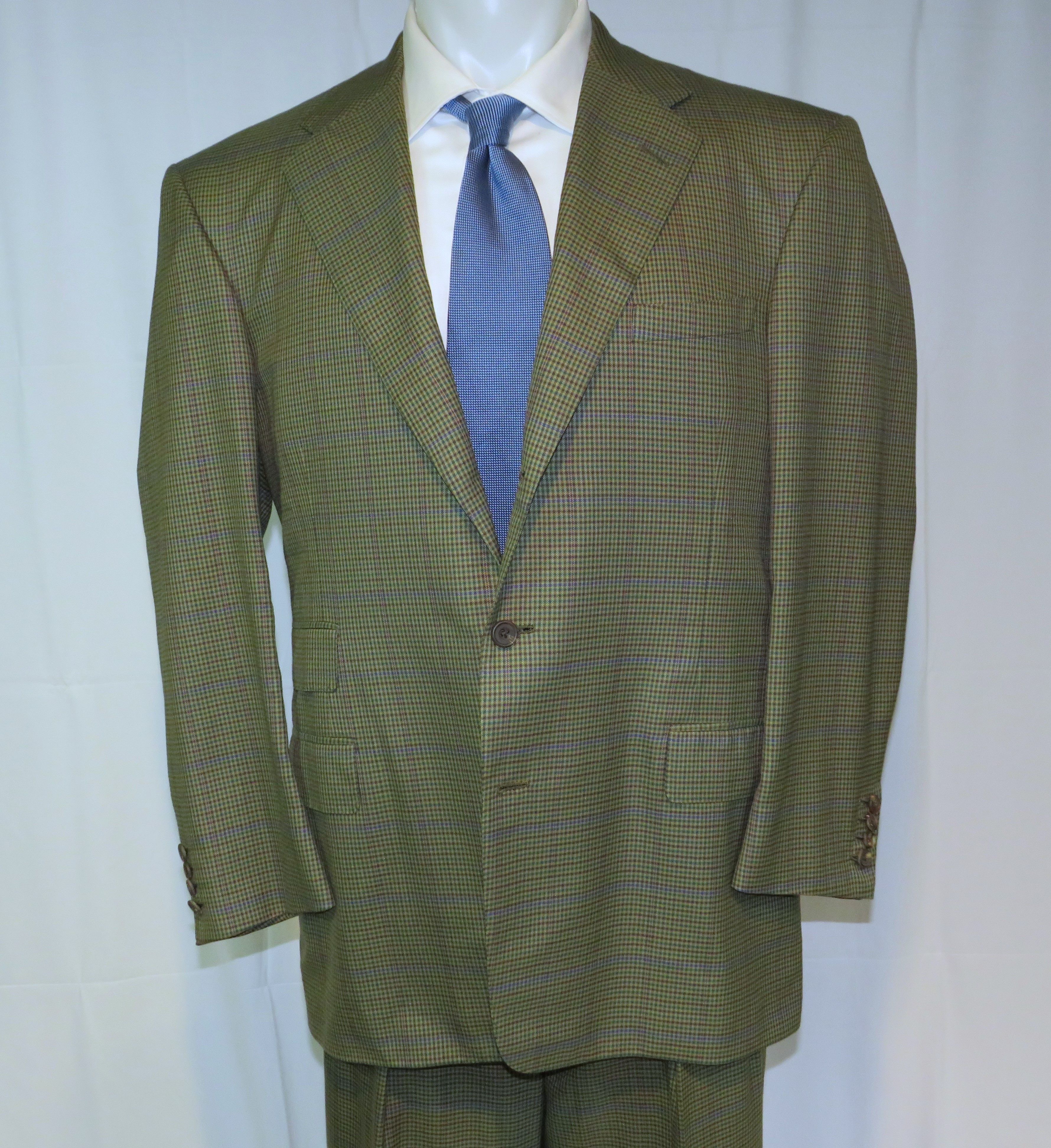 Bergdorf Goodman × Domenico Spano Bespoke Belted Guncheck Three Roll Two Hunting Suit 42R Size 42R - 3 Thumbnail